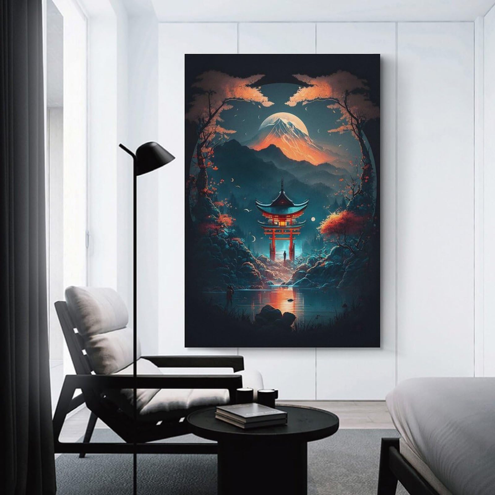 Junmoney Misteri Night Room Decor Wall Art, 20x30inch(50x75cm), for Home Office, Desk Area Or Studio, An Interior Accent for Desk Areas