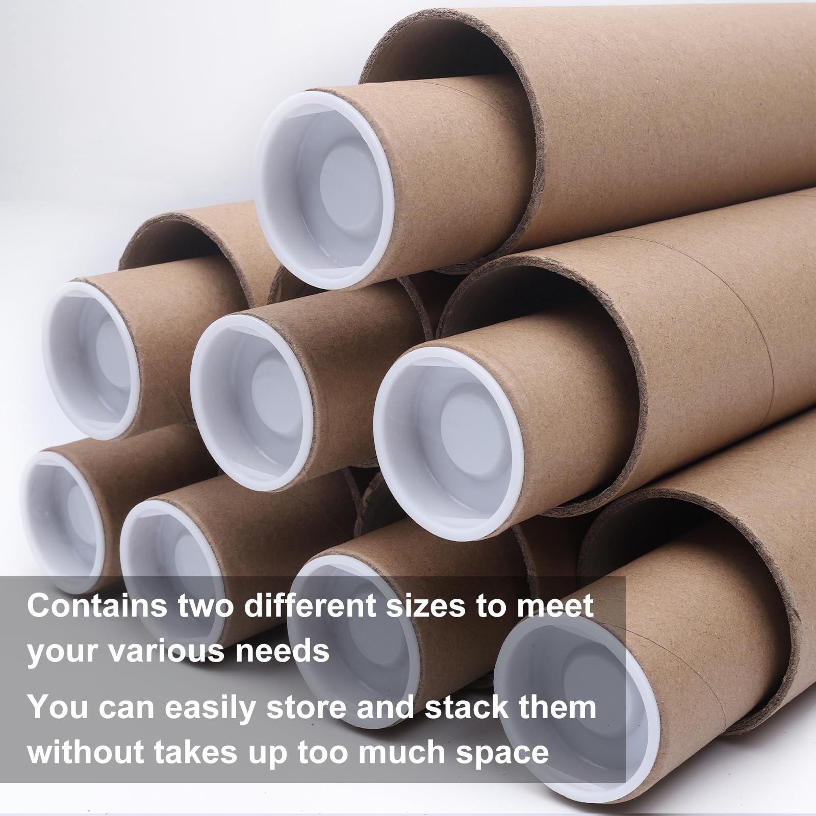 Mailing Tubes with Caps,24Pack 3x12))) Kraft Paper Poster Tube for