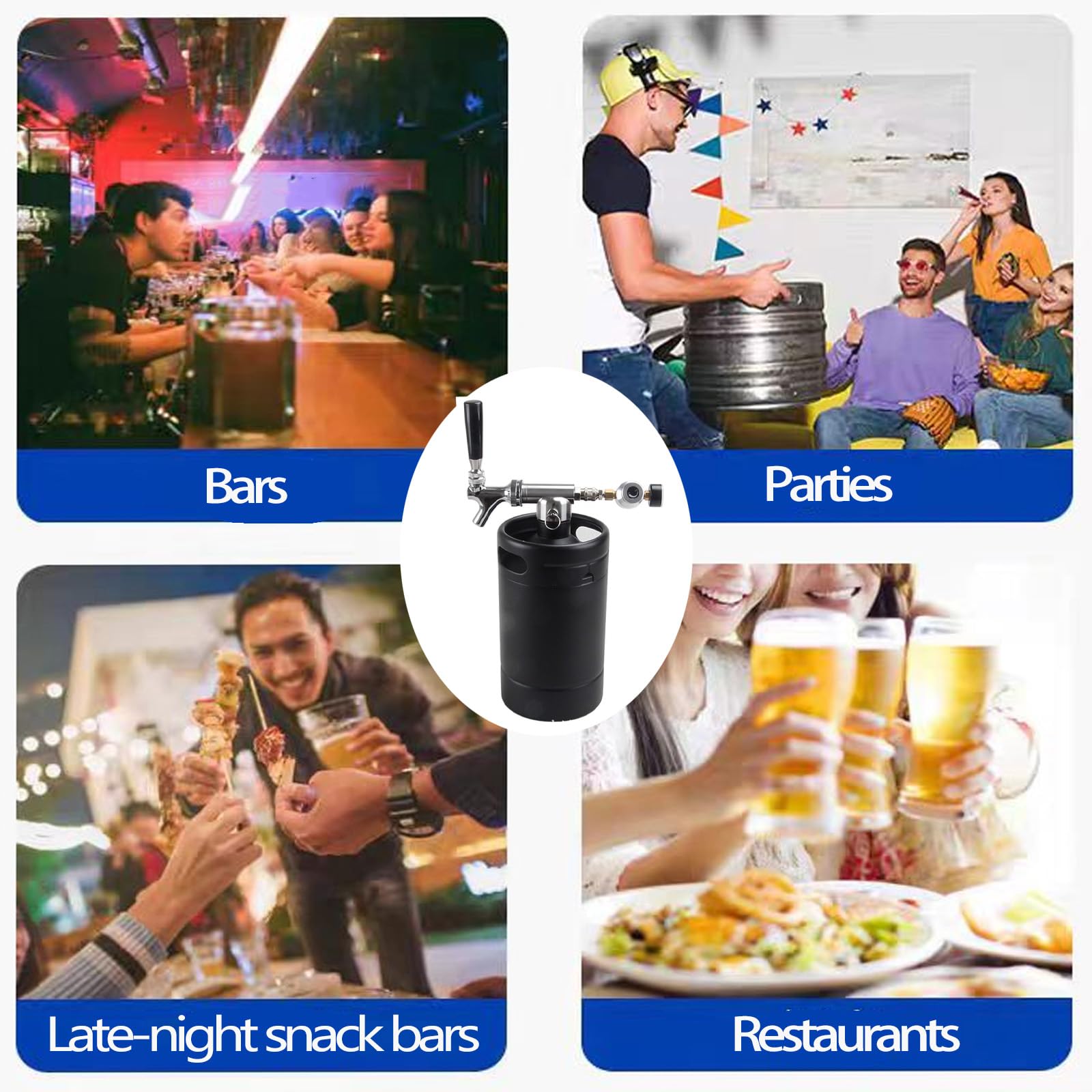 Amazon | WRJAHCG ビールサーバー、2Lビール樽ディスペンサー