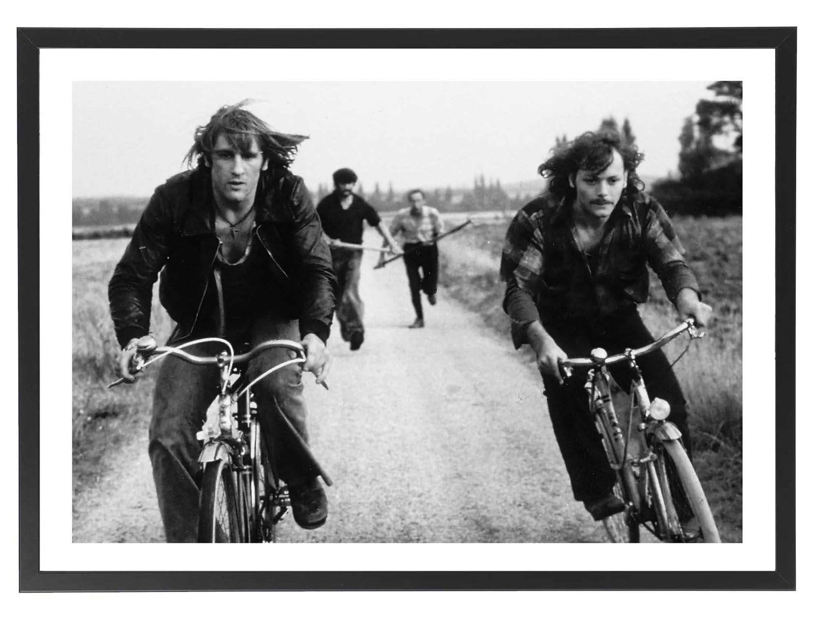 Générique Tableau Les valseuses 70 x 50 cm avec cadre en bois noir inclus - Affiche décoration cinéma noir et blanc