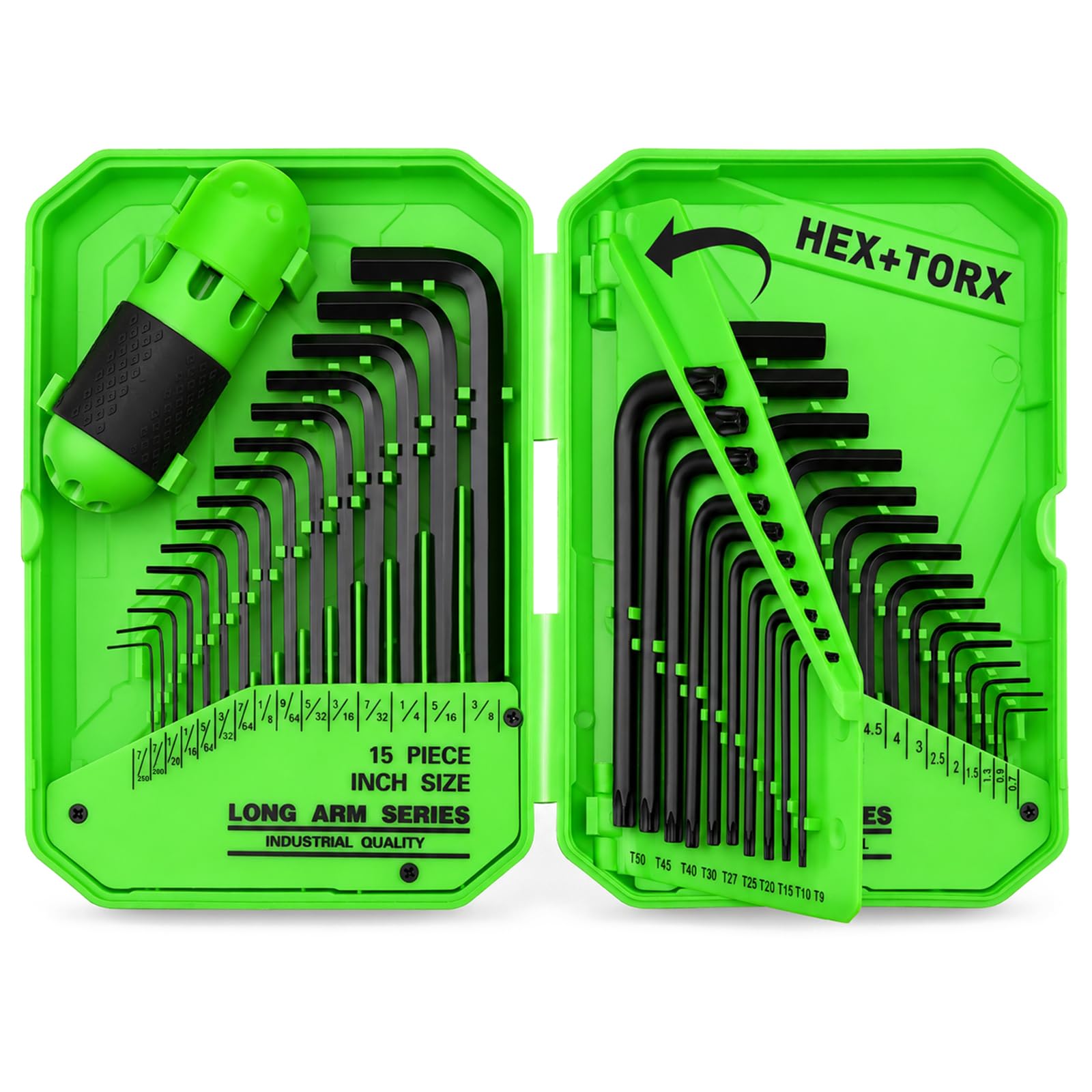 Photo 1 of 41-Piece Hex Key Allen Wrench Set, Allen Key with Ergonomic Torque Handle, SAE(0.028"-3/8"), Metric(0.7mm-10mm), Torx(T9-T50), Heat Treated Cr-V Steel Wrench Set for Bicycles with 3-Layer Storage Case