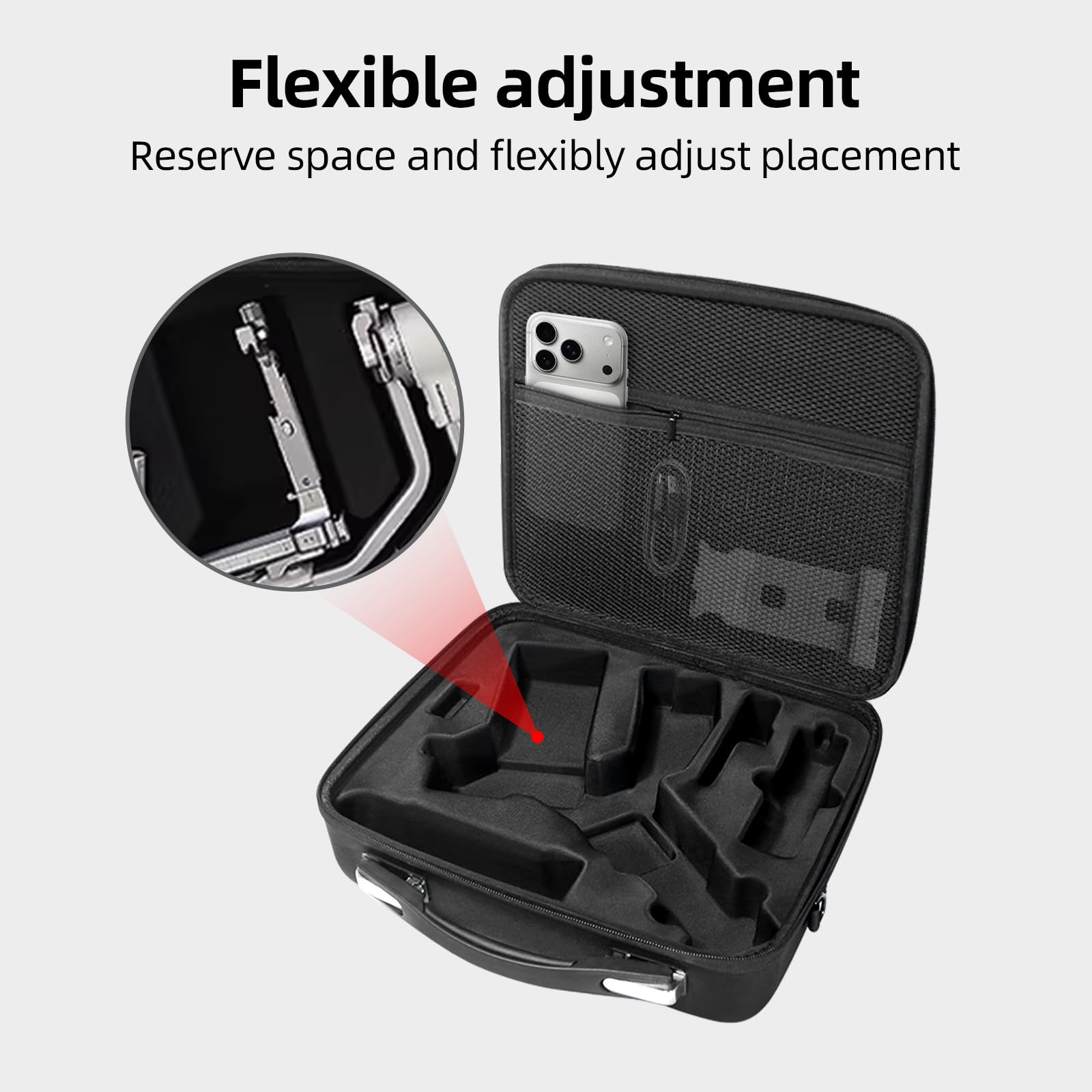 Custodia per DJI RS 4 Mini, Custodia portatile impermeabile per DJI RS 4 Mini Creator Combo con cintura per la spalla（Nero）