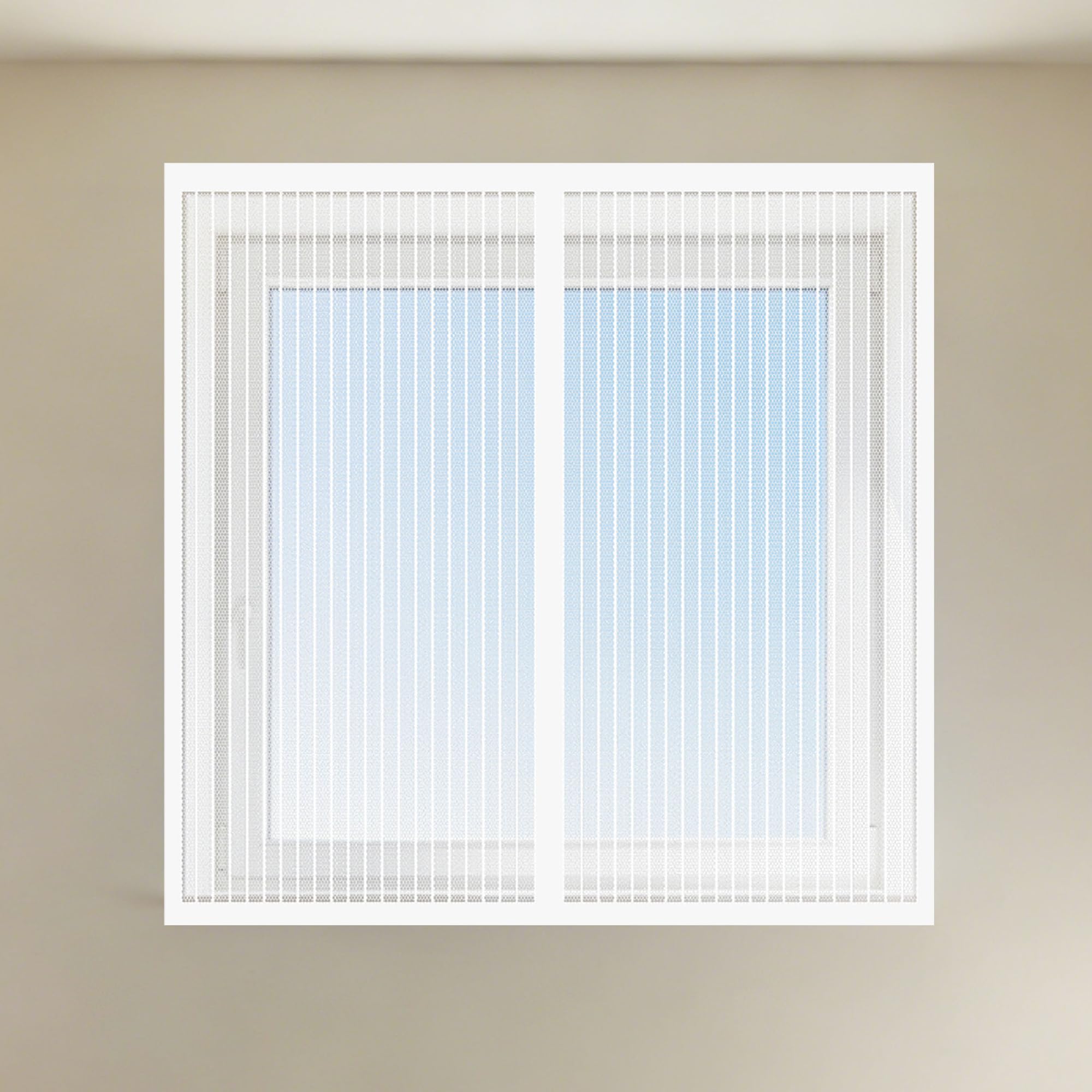 DIY Fly Screen Windows 130 x 70 cm with Selfadhesive Fly Bug Bee Protection Screen Easy Installation for Window, Bedroom, Living Room, Kitchen Patio Window, White