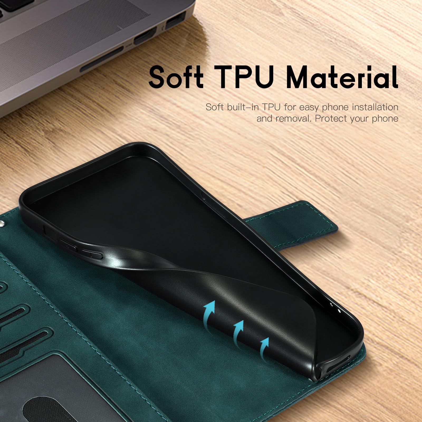 Etui na Telefon do Samsung Galaxy A25 5G 6.5 z Funkcją Stojaka, Wszechstronny Materiał Ochronny PU, Etui Odporne na Zarysowania i Upadki Samsung Galaxy A25 /SM-A256, Zielone