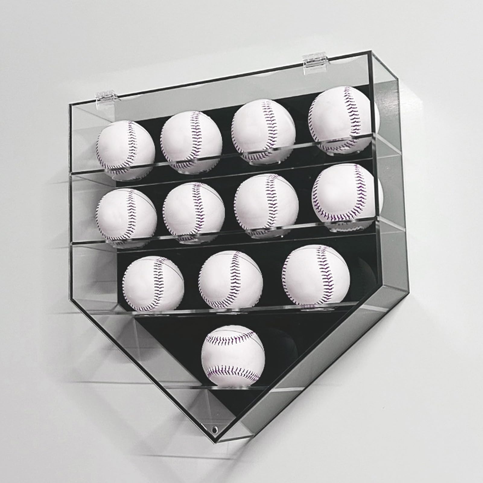 Topiky 12 Vitrina de Exhibición para Béisbol, Acrílico Negro Antipolvo