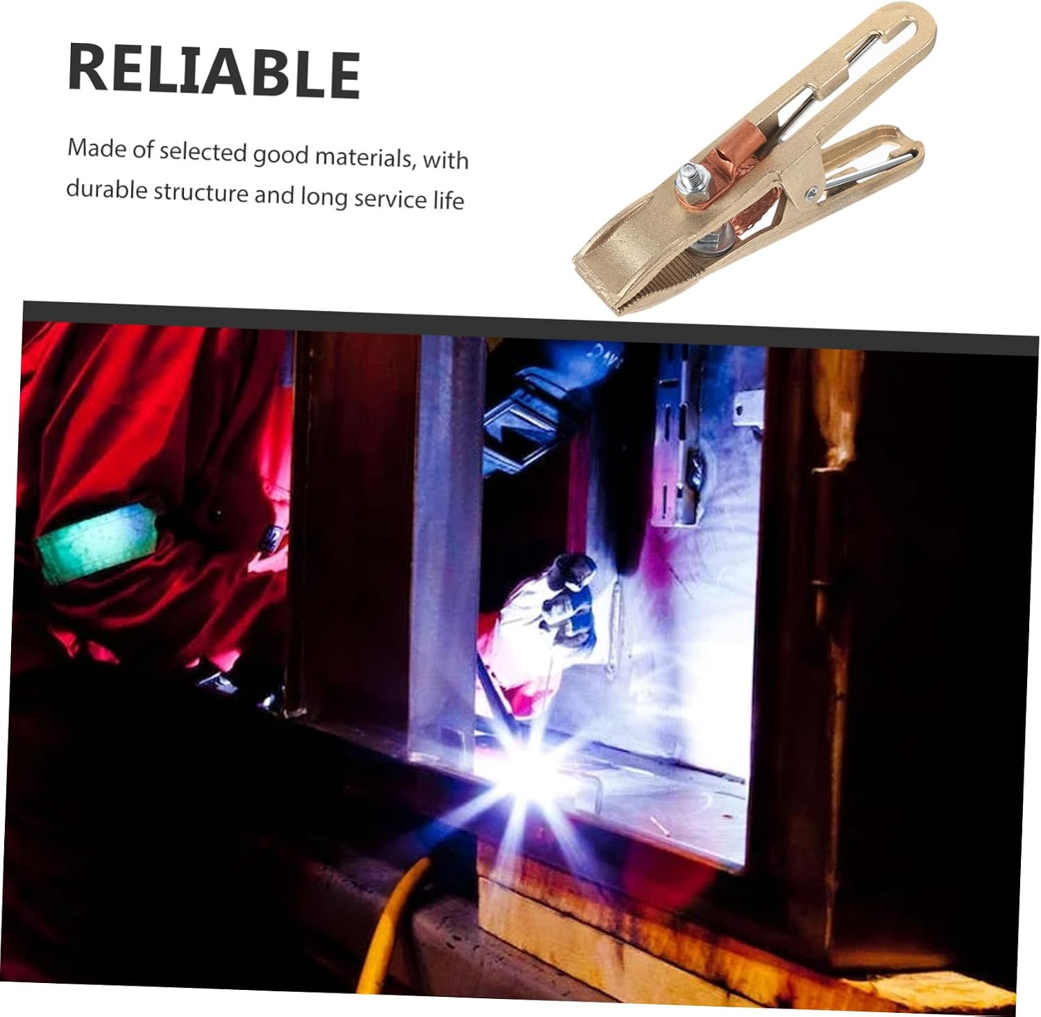 Housoutil Pure Copper Welding Ground Clamp 500a Ground Clamp A-shaped Design for Even Clamping Force