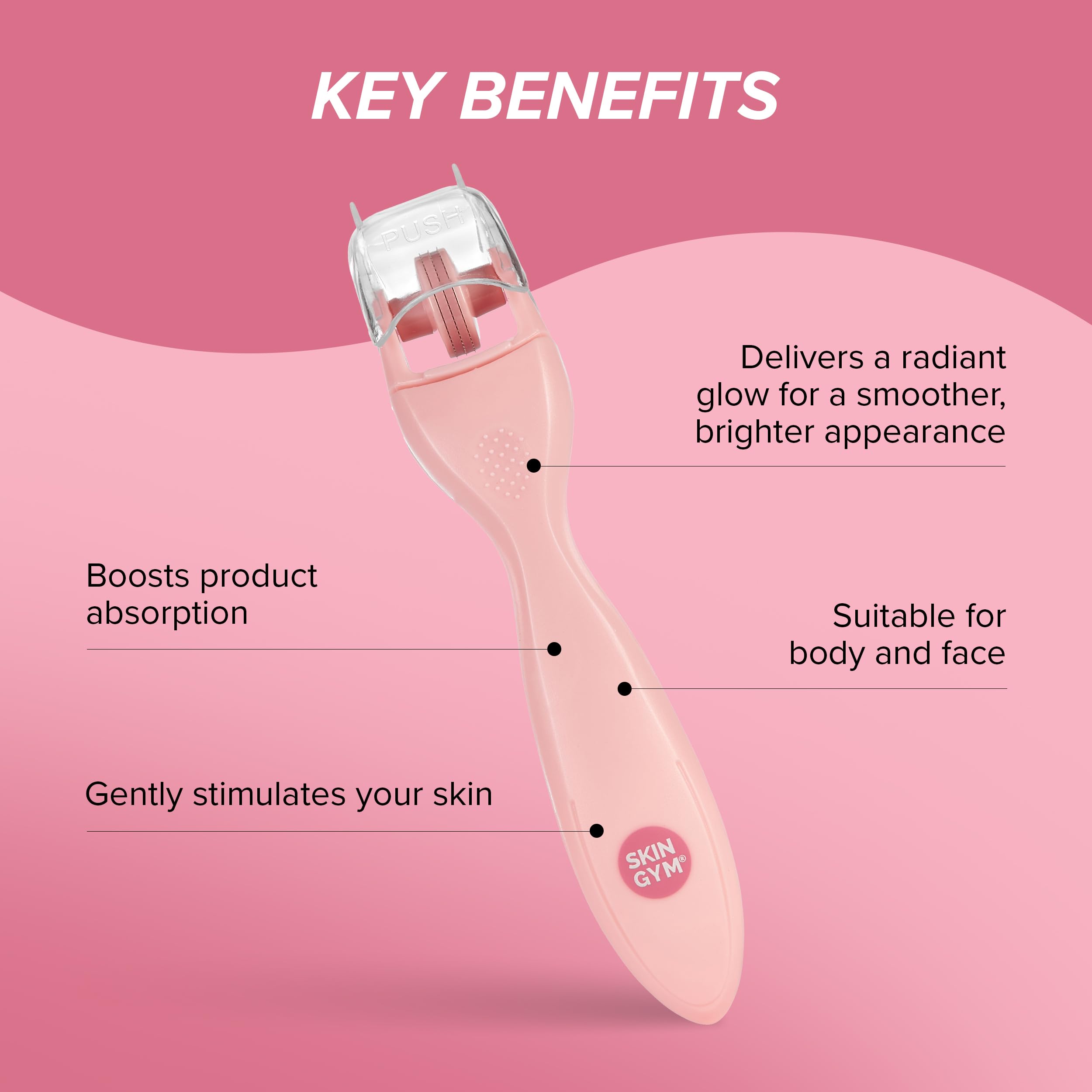 Skin Gym 3 Piece MicroRoller Set, Face and Body Microneedling Kit for Refined Texture & Enhanced Radiance