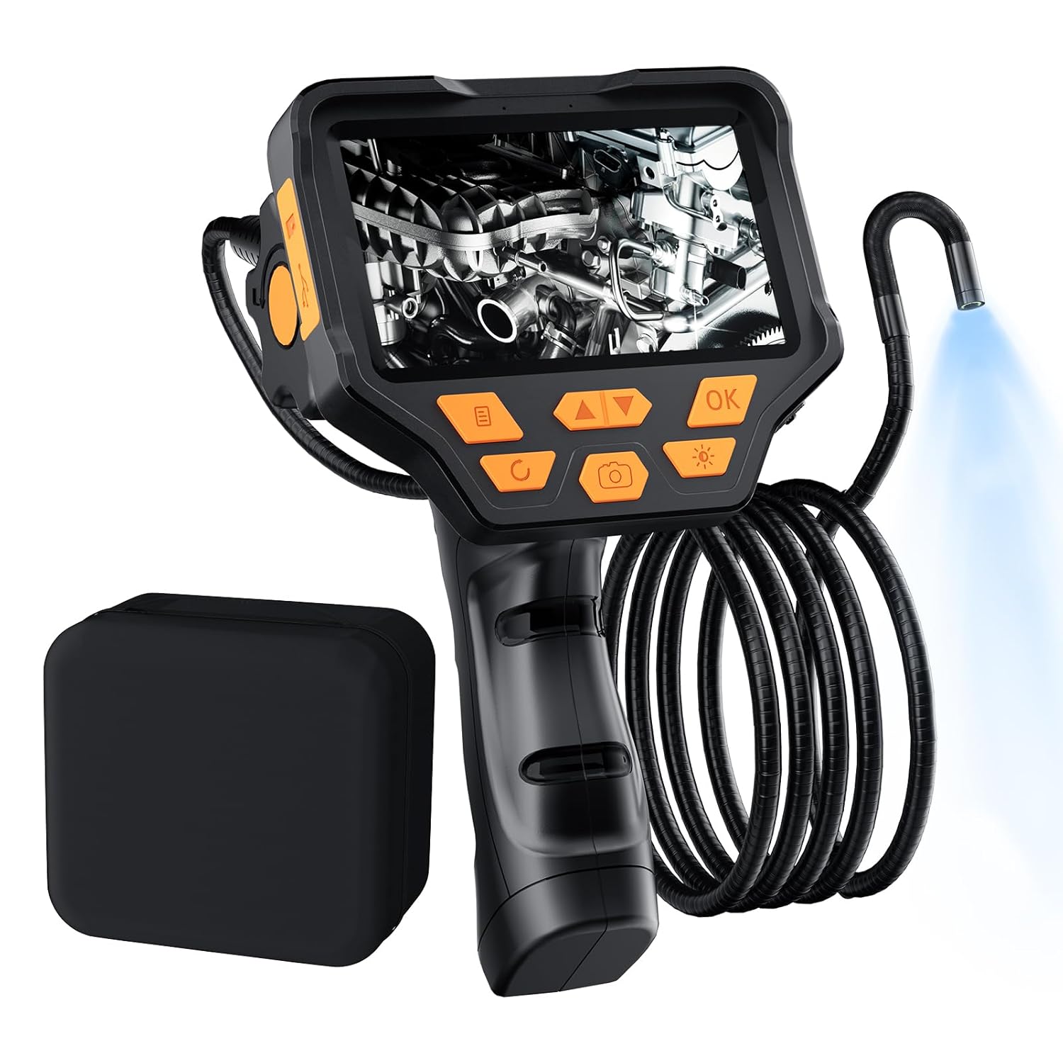 TwoWay Articulating Borescope, 1080P Endoscope Camera with Light, IP68