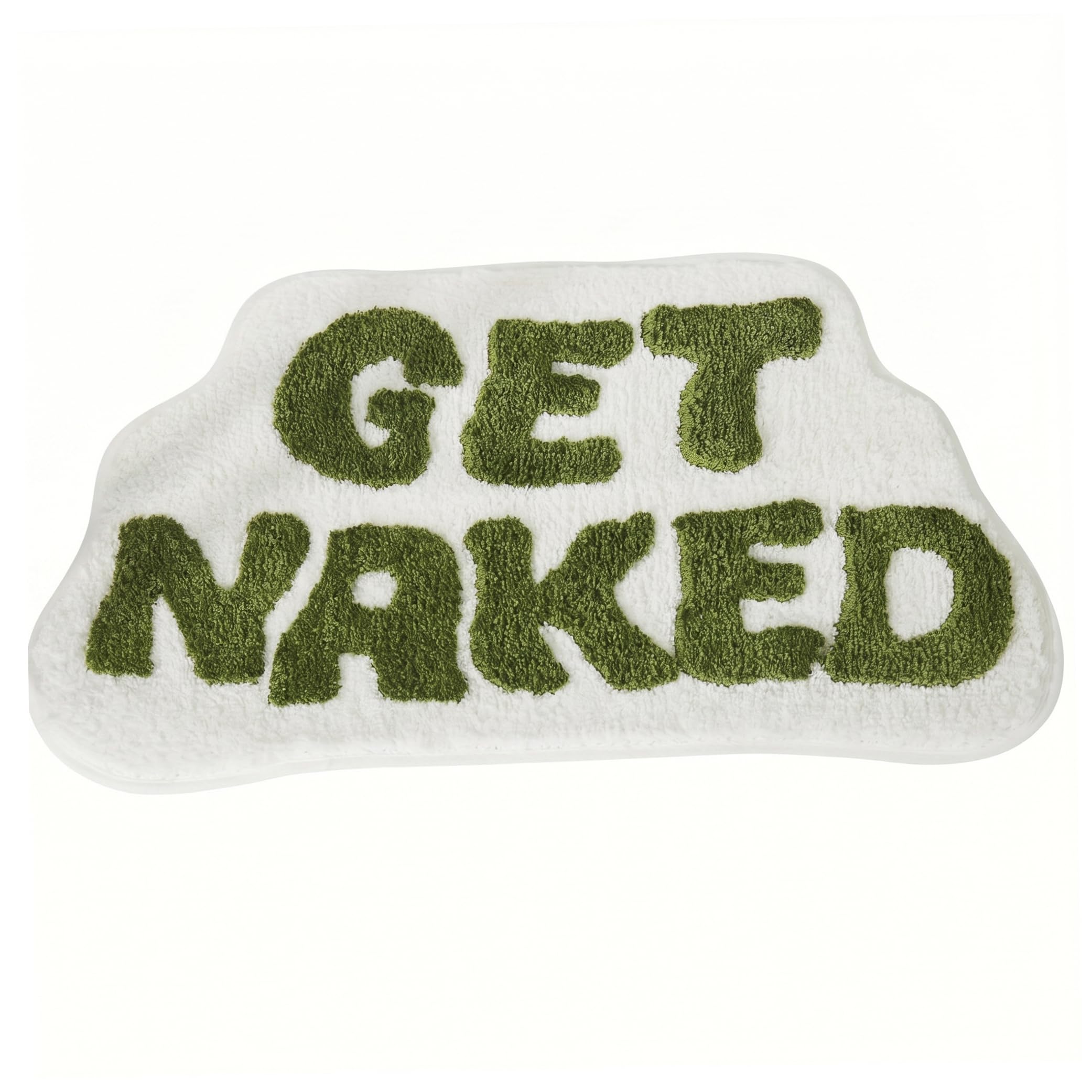 Faroby Fun Bath Mat, Get Naked Shower Bath Mat Set Soft Quick Absorbent Bathroom Rug for home hotel, Green, 20X 31.5 Inch, funky rug