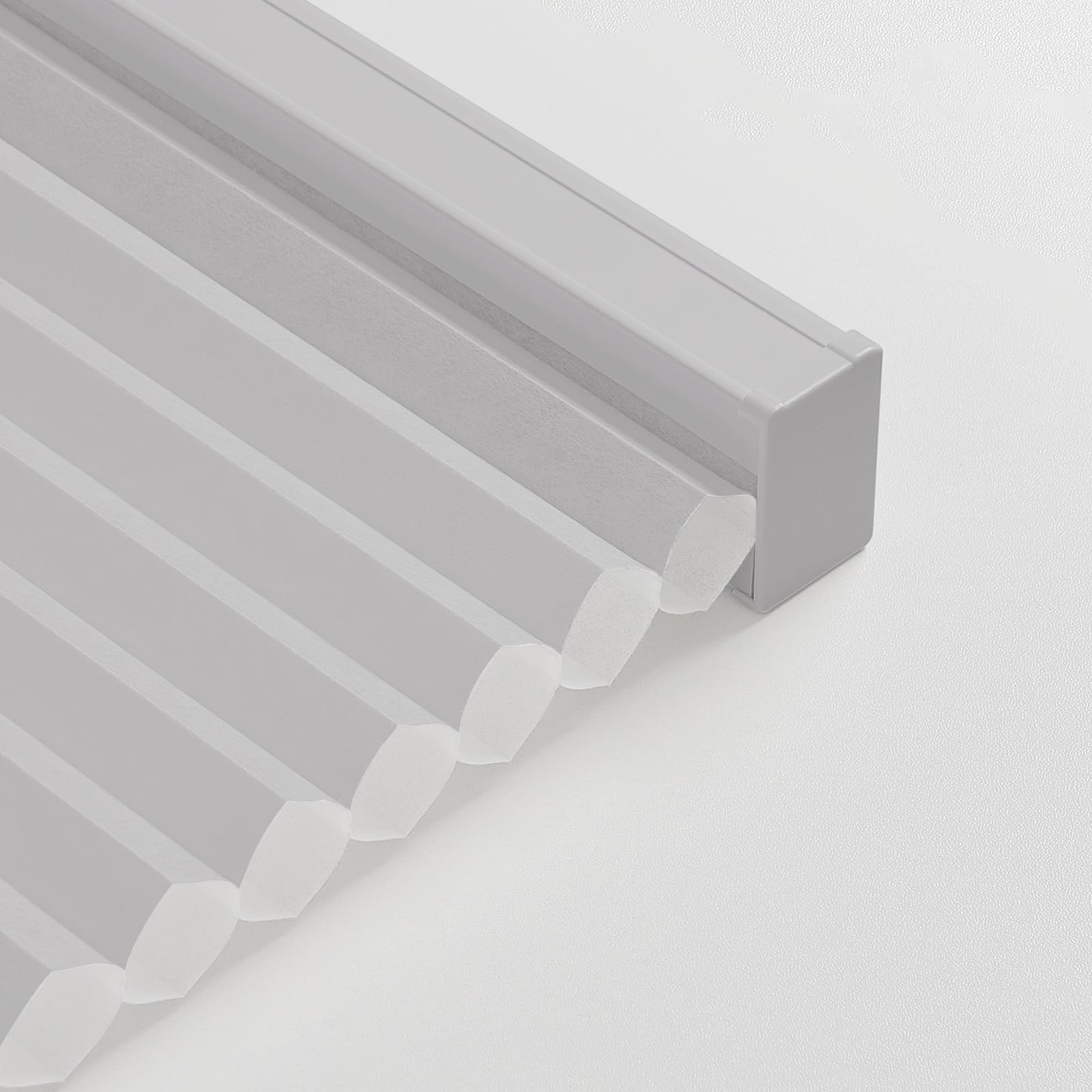 KeegoCellular Shades Cordless Honeycomb Shades for Windows Pull Down Light Filtering Cellular Blinds 9/16" Single Cell Thermal Insulated Blinds for Home Office(Grey,72" W x72 H)