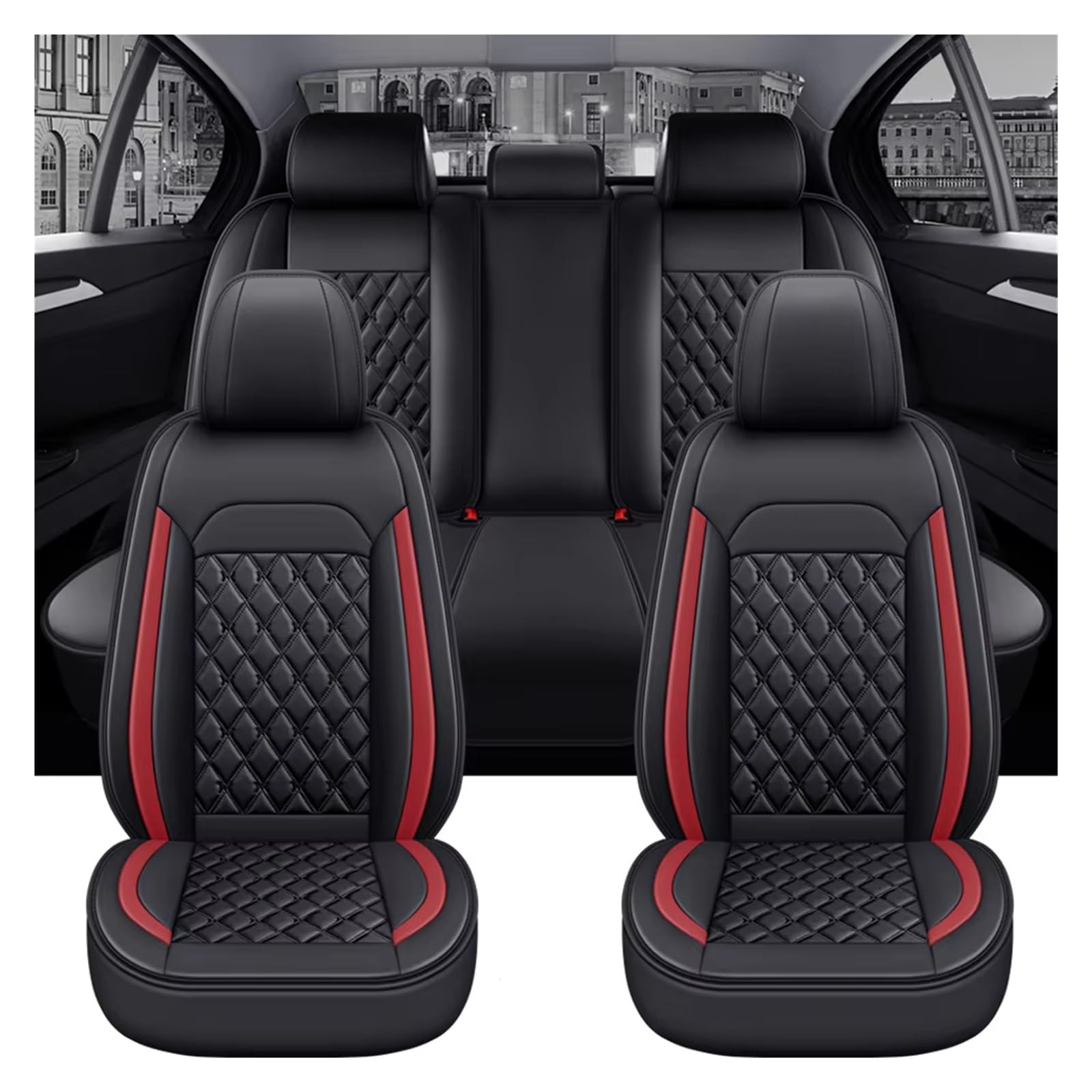 Housses siège voiture rénovation intérieur auto pack complet design sport bicolore - 3