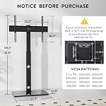BONTEC Swivel TV Floor Stand for 30-70 Inch LED LCD OLED Flat Curved TVs, Height Adjustable, Universal Freestanding Floor Standing TV Stand Base up to 88lbs, Max VESA 600x400mm