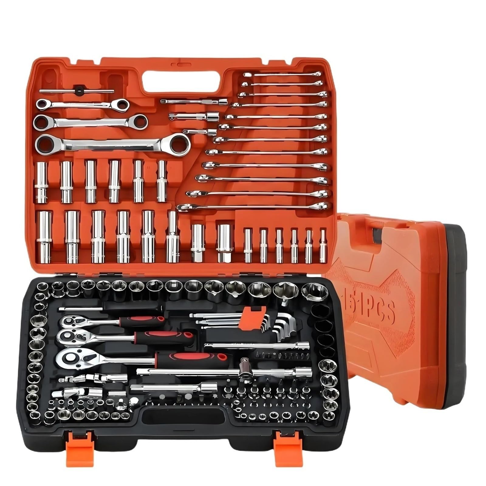 Tool Chest 151 Pcs Socket Wrench Set Wrench Set with Extension Bar,Quick-Release Ratchet with Bit Socket Sets Toolbox