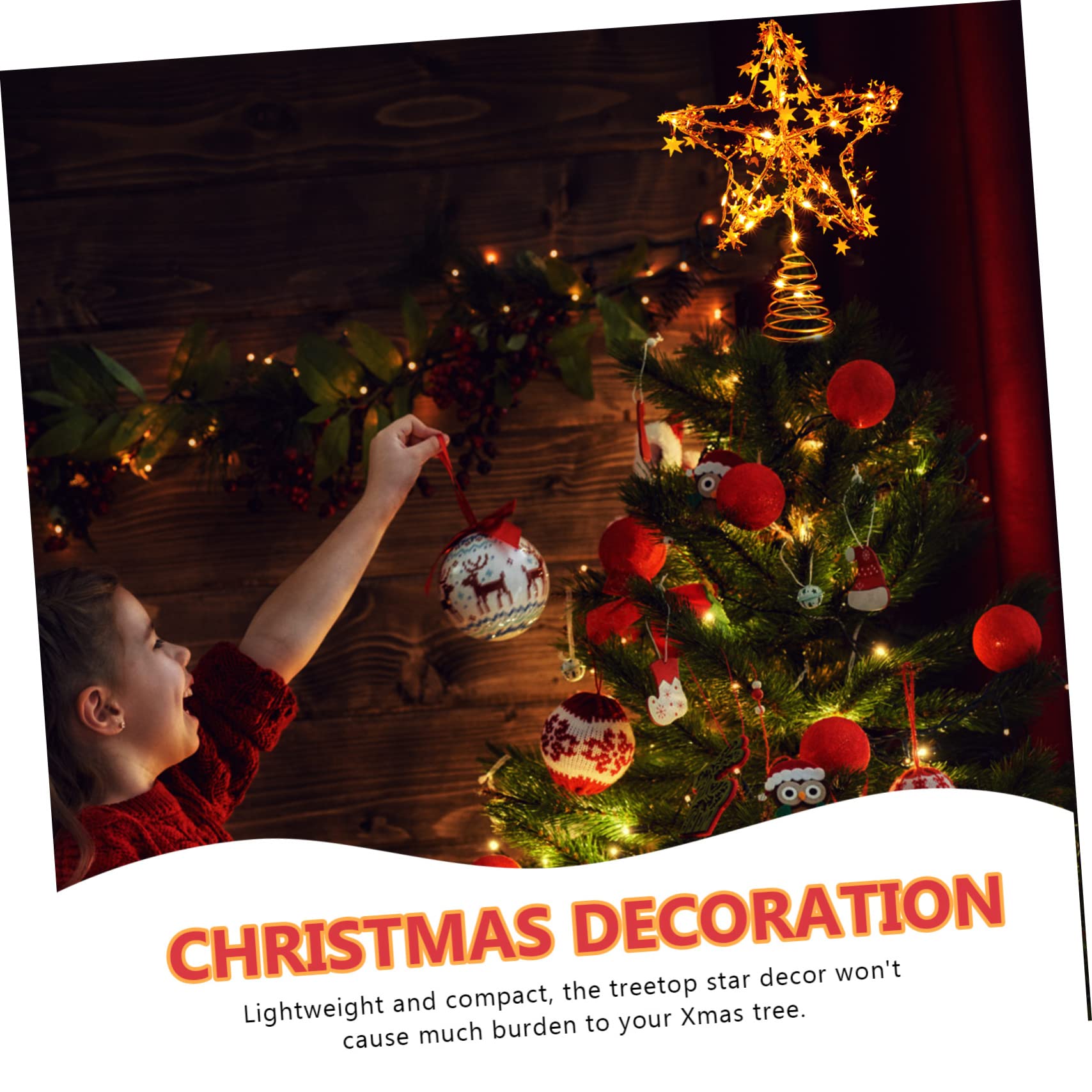 Cabilock 4 Piezas Estrella De La Copa del Árbol Topper De Árbol De Diseño De Estrella Lampara Led para Decoracion Decoraciones De Brillo Adorno De Árbol De Navidad Leds Ornamento Planchar