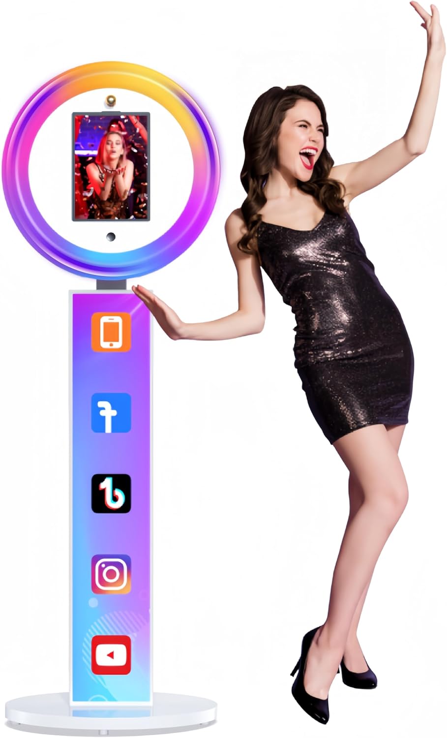 Portable Photo Booth Stand for iPad, Large Light Box White