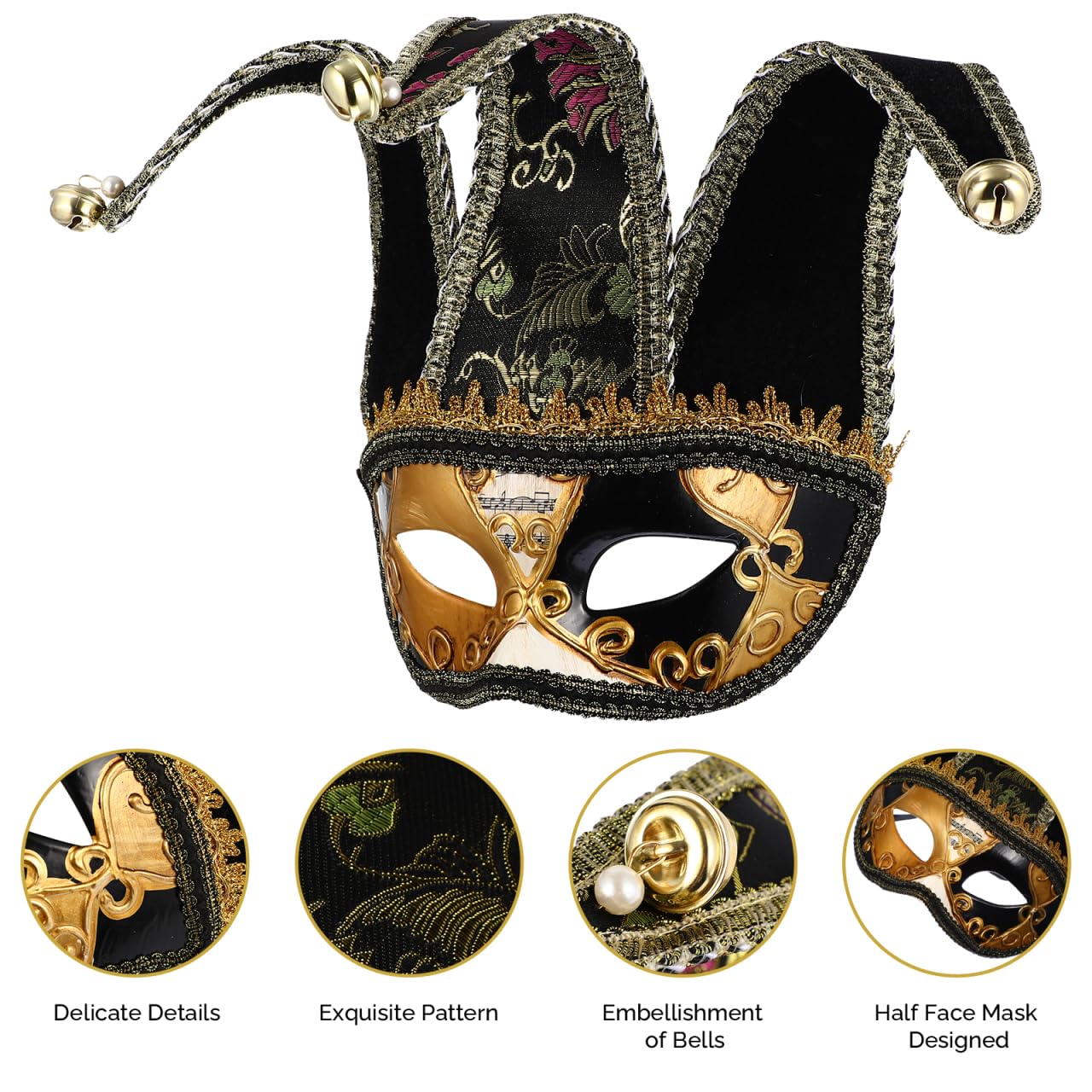HEALEEP Masquerade Mask for Men Women: Venetian Half Face Masks Mardi Gras Party Costume Halloween Carnival Dress Up Prop for Adult - Image 4