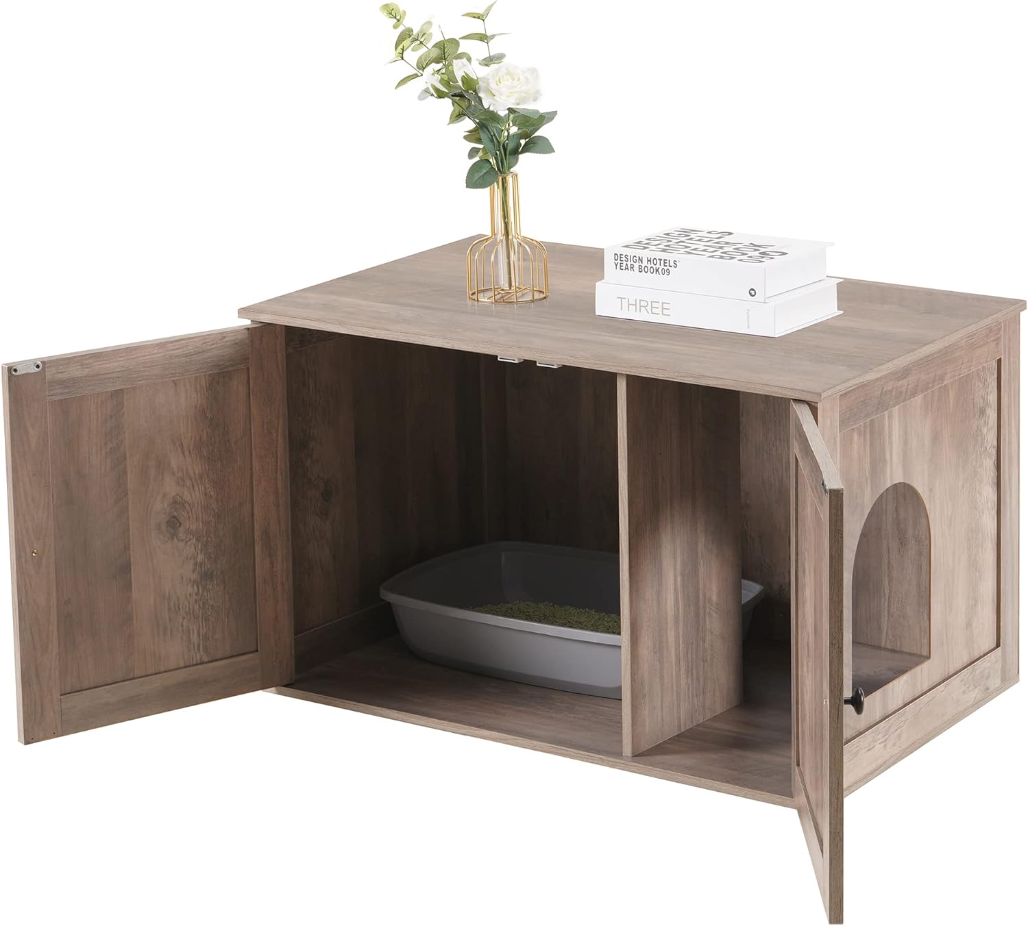 Buy Dwanton Litter Box Enclosure, Cat Litter Box Furniture Hidden