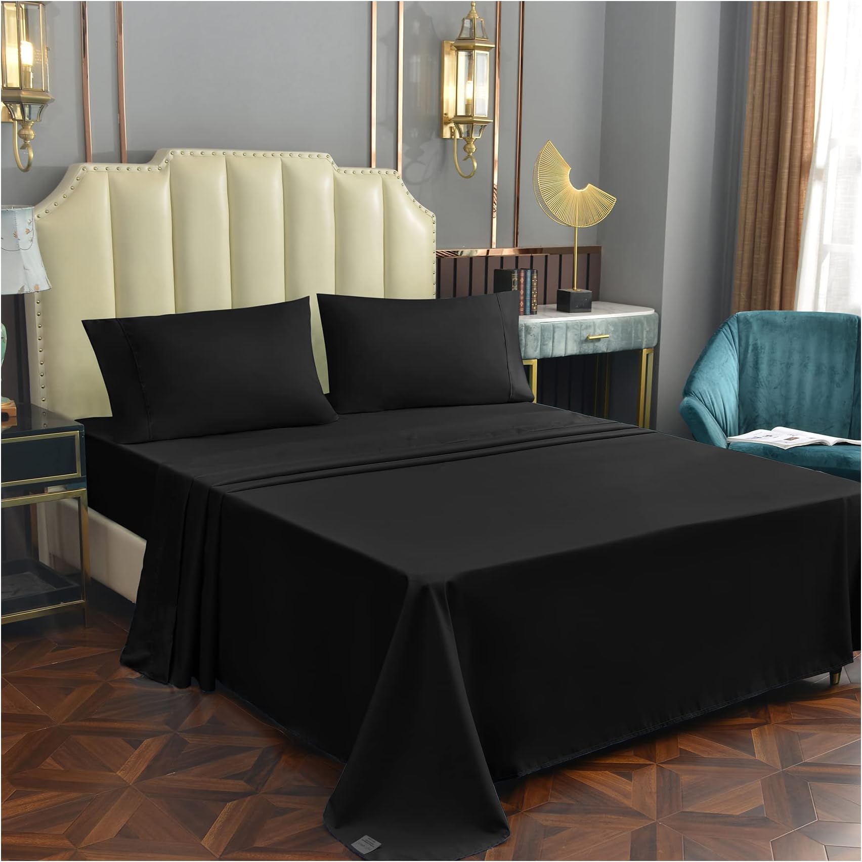 Whitney Home TextileTwin Size Sheet Set - Rayon Derived from Bamboo, Luxury Cooling Bed Sheets, 16" Extra Deep Pocket, Soft & Breathable Hotel Bedding Sheets and Pillowcases Sets