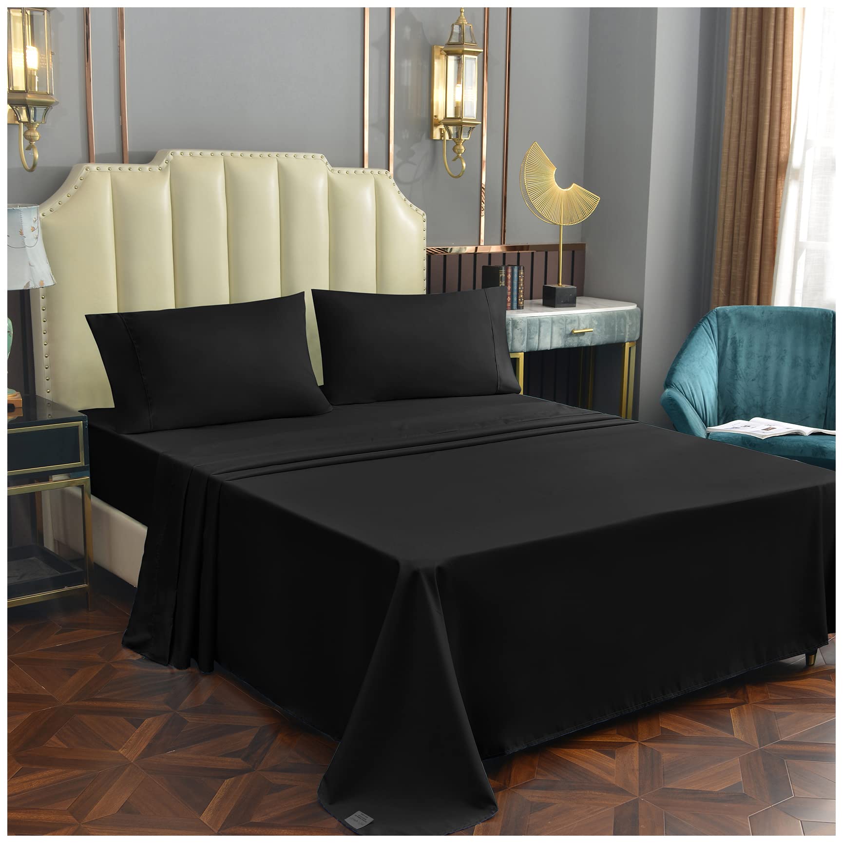 Whitney Home TextileTwin Size Sheet Set - Rayon Derived from Bamboo, Luxury Cooling Bed Sheets, 16" Extra Deep Pocket, Soft & Breathable Hotel Bedding Sheets and Pillowcases Sets