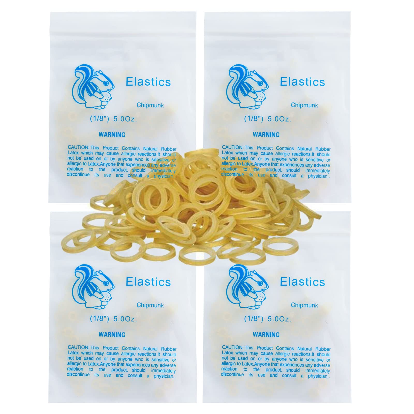 Lot de 400 élastiques orthodontiques en caoutchouc intrabuccal (taille M, 141,7 g, 3,2 mm)
