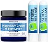 Unscented Magnesium Cream and Stress Release Inhaler 2-Pack Bundle. Made in The USA