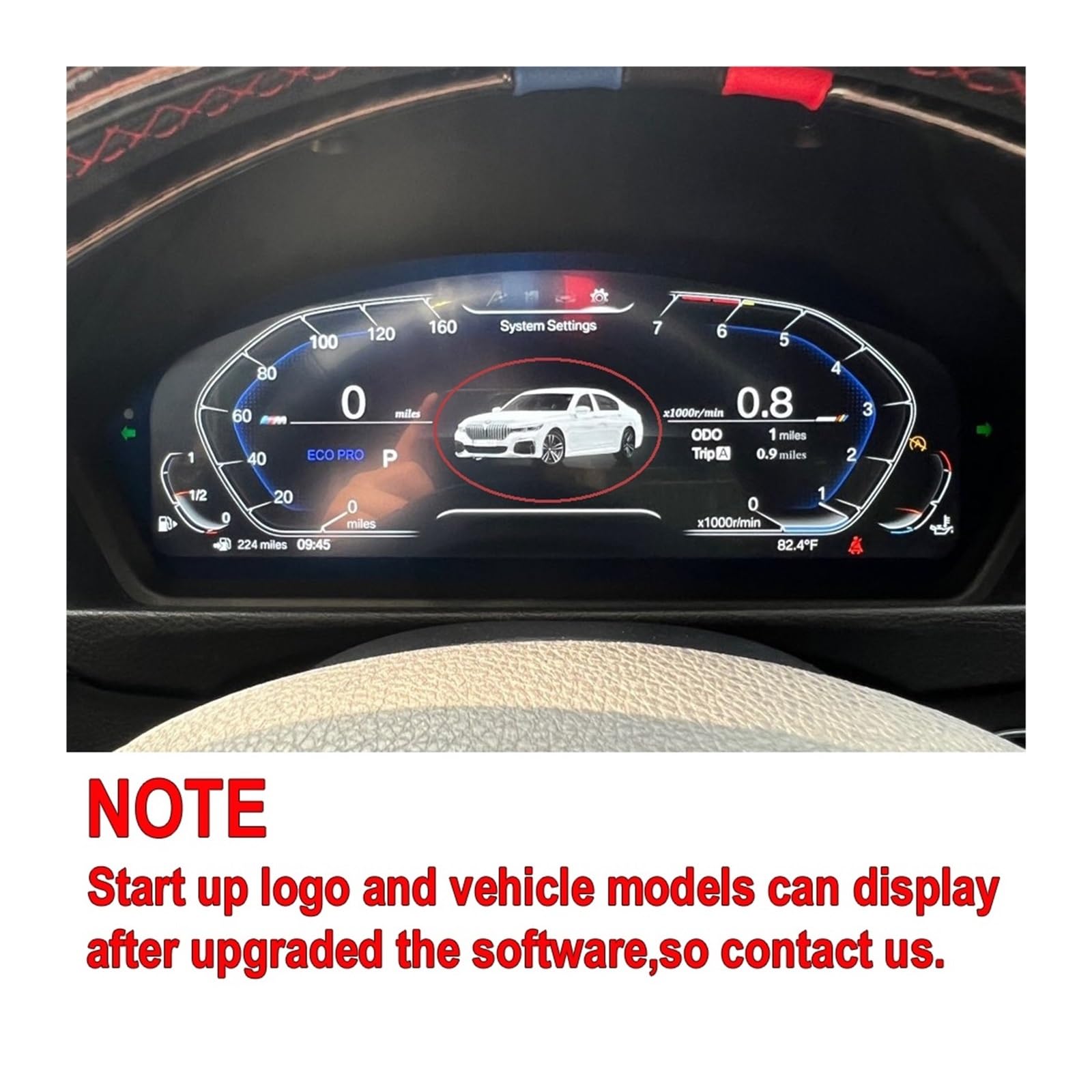 Velocímetro digital de 12,3'' compatible con BMW Serie 7 E65 E66 2002-2008 con pantalla LCD y odómetro y tacómetro.