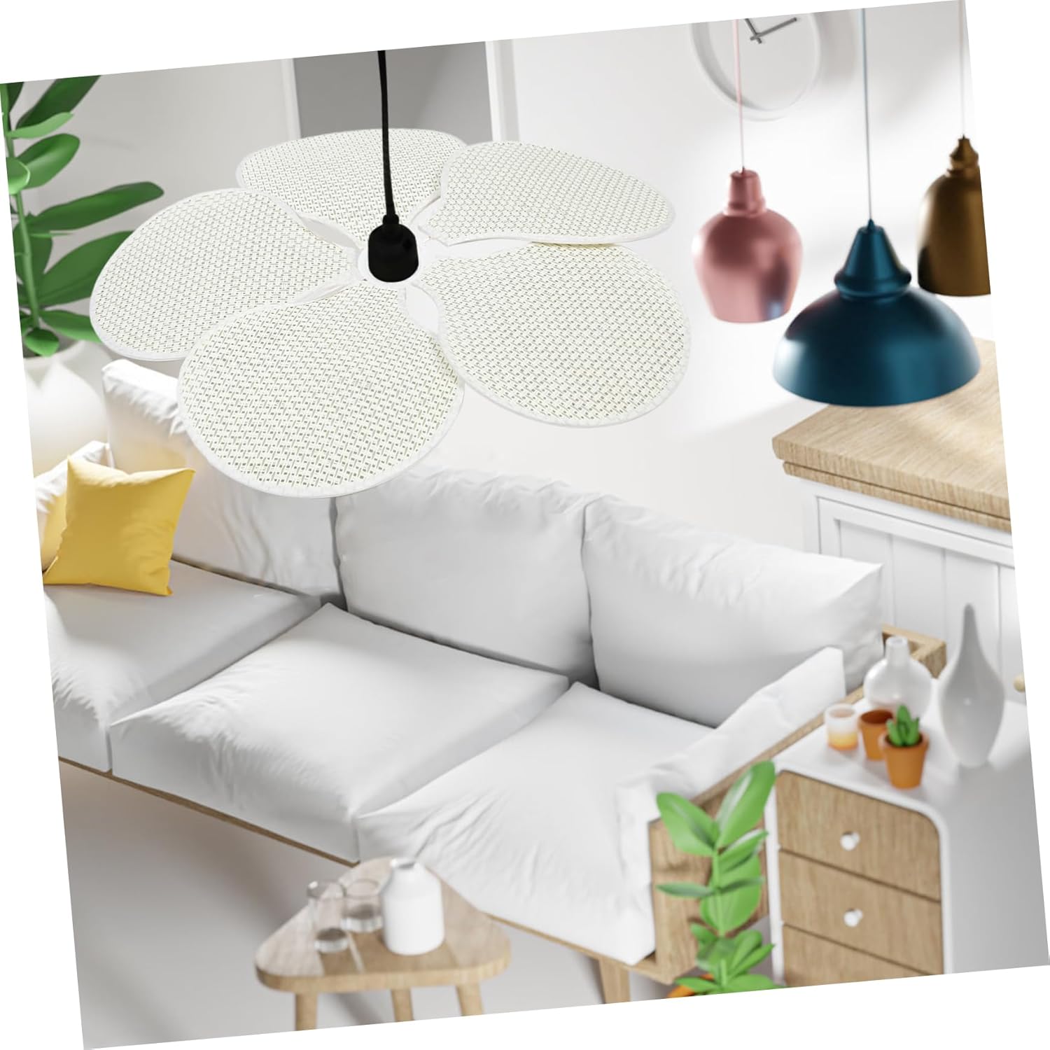 NUOBESTY 1set Boho Petal Lamp Shade Pendant Light Cover for Easy Indoor Installation Chic Floral Design for Ceiling Fixtures Home Decor Replacement Shade