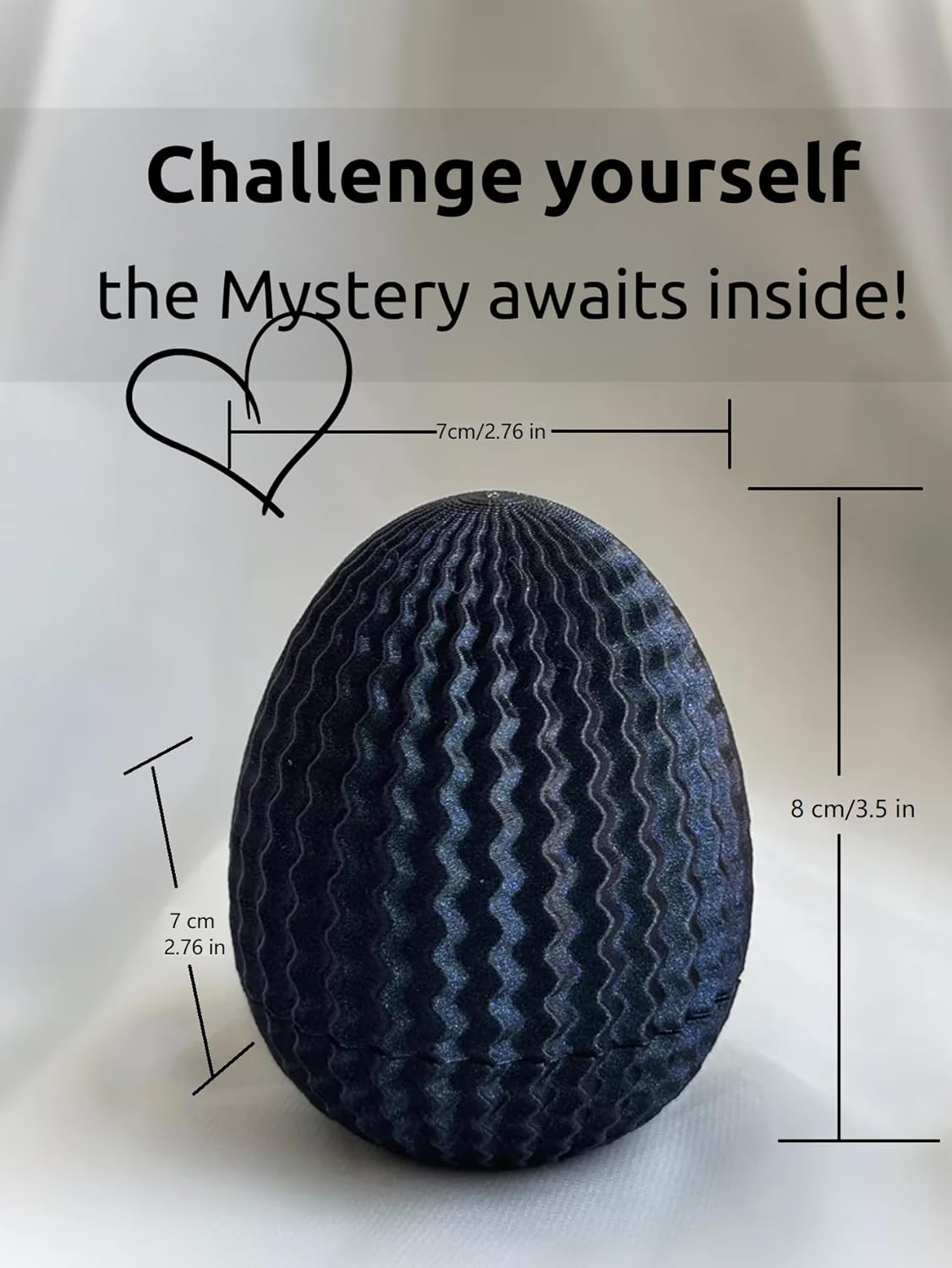 Mystery Egg Maze Box Gift, Money Puzzle Box for Cash,Maze Game with Hidden Compartment, Treasures, Reusable Gift for Adults & Kids,Birthday, Easter, Christmas, Halloween(Black)