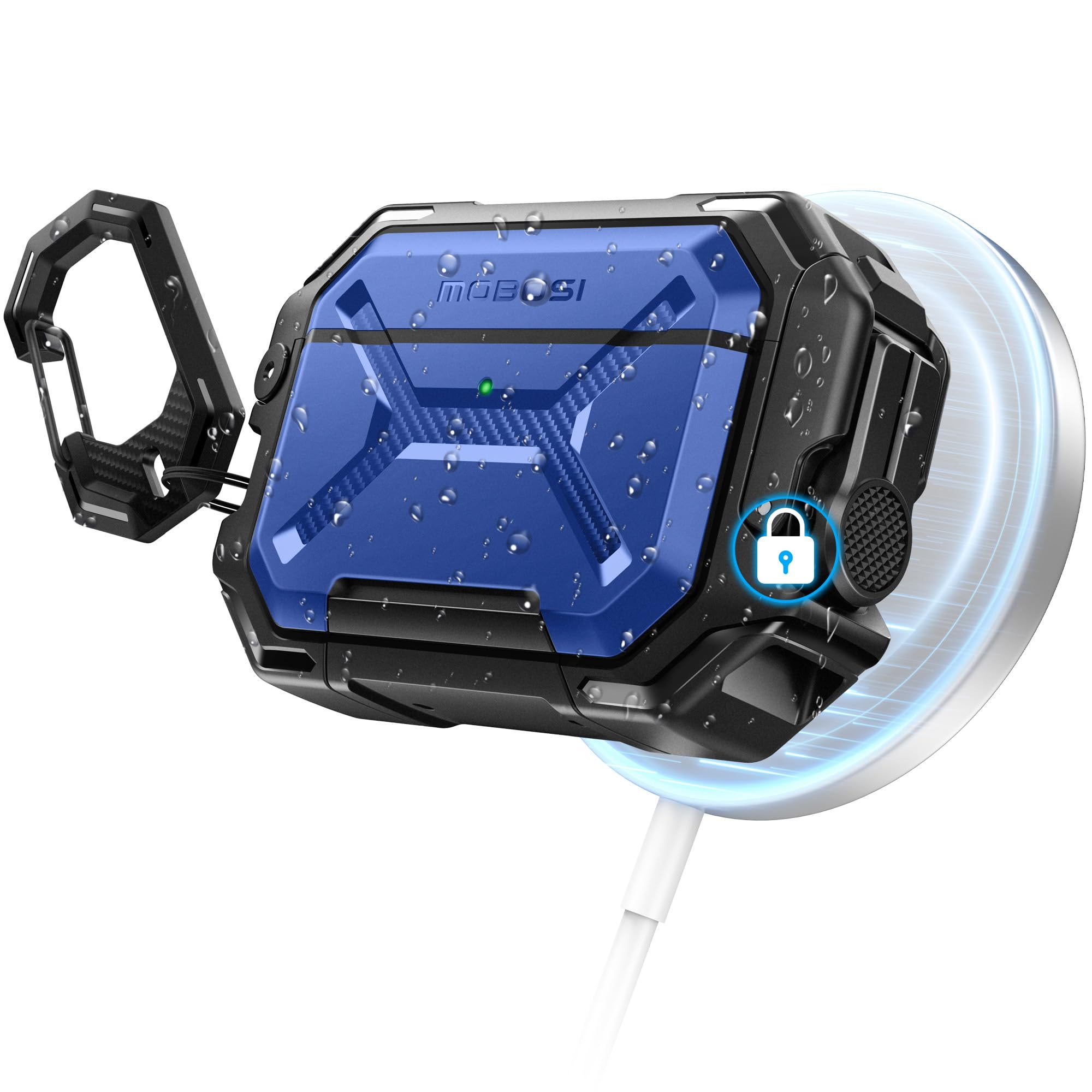 MOBOSI  US MOBOSI for AirPods Pro 3 Case IP68 Waterproof, Royal Blue