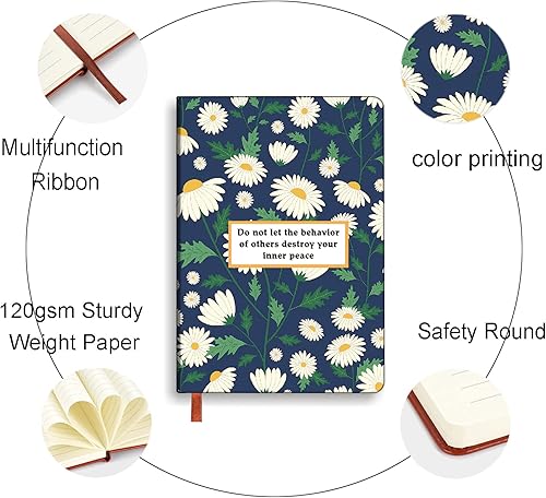 Miniatura 3 de Diario motivacional de cuero, regalo de motivación, diario inspirador, cuaderno de tapa dura de cuero para escribir cuaderno A5 (ve con confianza en