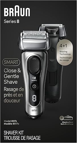 Miniatura 8 de Braun Maquinilla de afeitar eléctrica serie 8 para hombres, con elementos de afeitado 4+1 y recortadora de cabello largo de precisión, cerca y suave