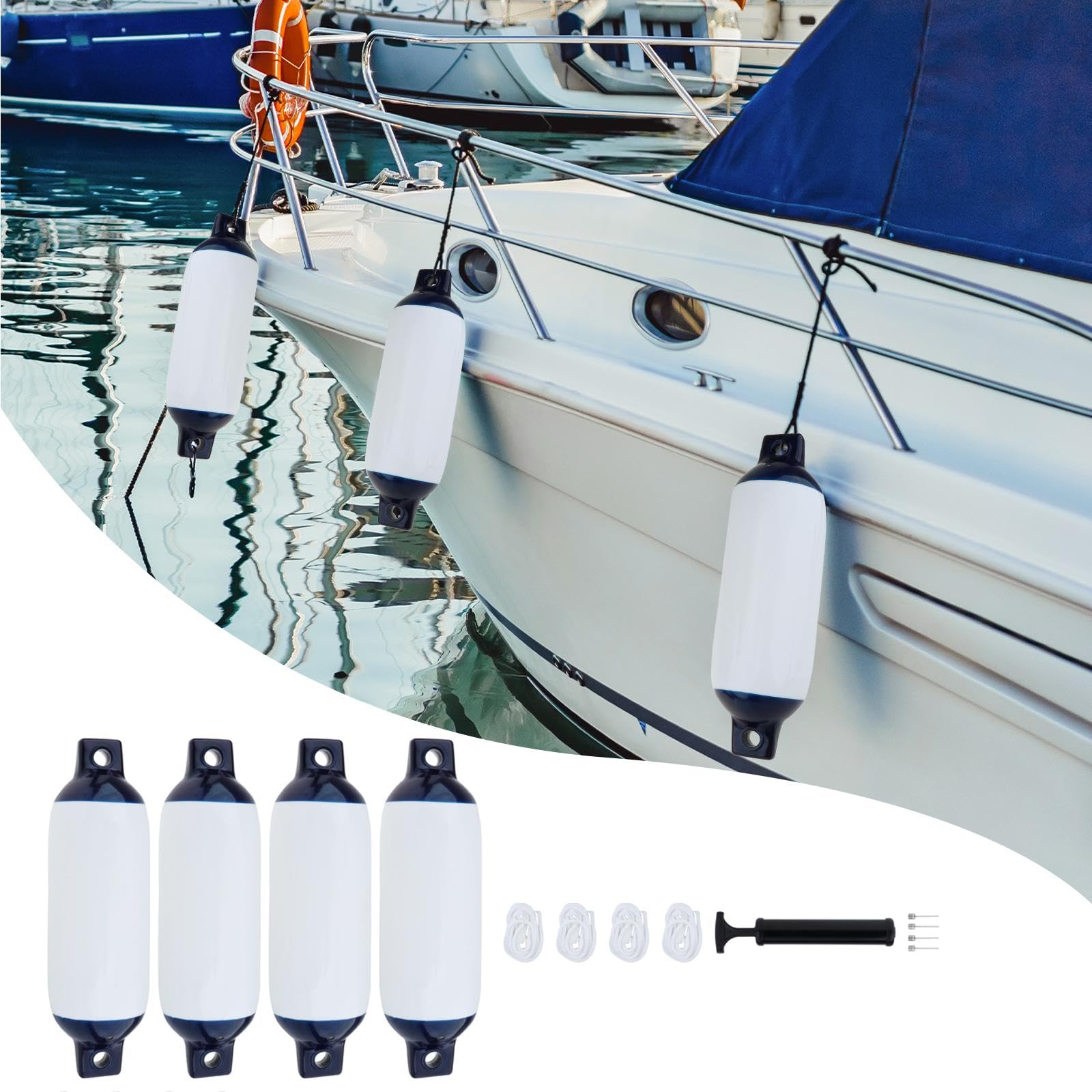 Pare-Chocs de Bateau, Pare-battages, Pare-Chocs de Quai, Pare-battages de Yacht, Pare-Chocs, Pare-battages de Bateaux Marins pour Bass Boats