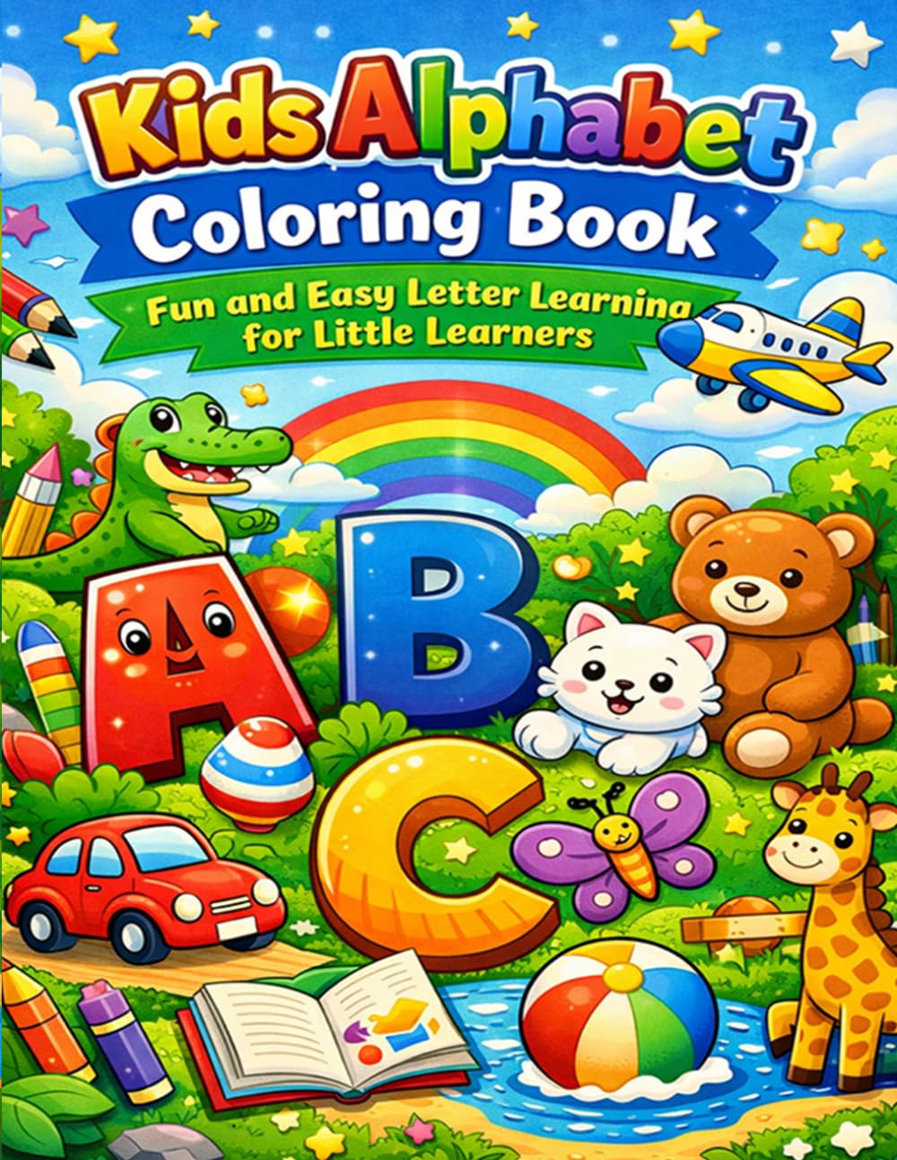 Kids Alphabet Coloring Book: Fun and Easy Letter Learning for Little Learners: Kids ABC Coloring and Activity Book for Toddlers and Preschoolers Easy Letter Learning and Fun Creative Practice