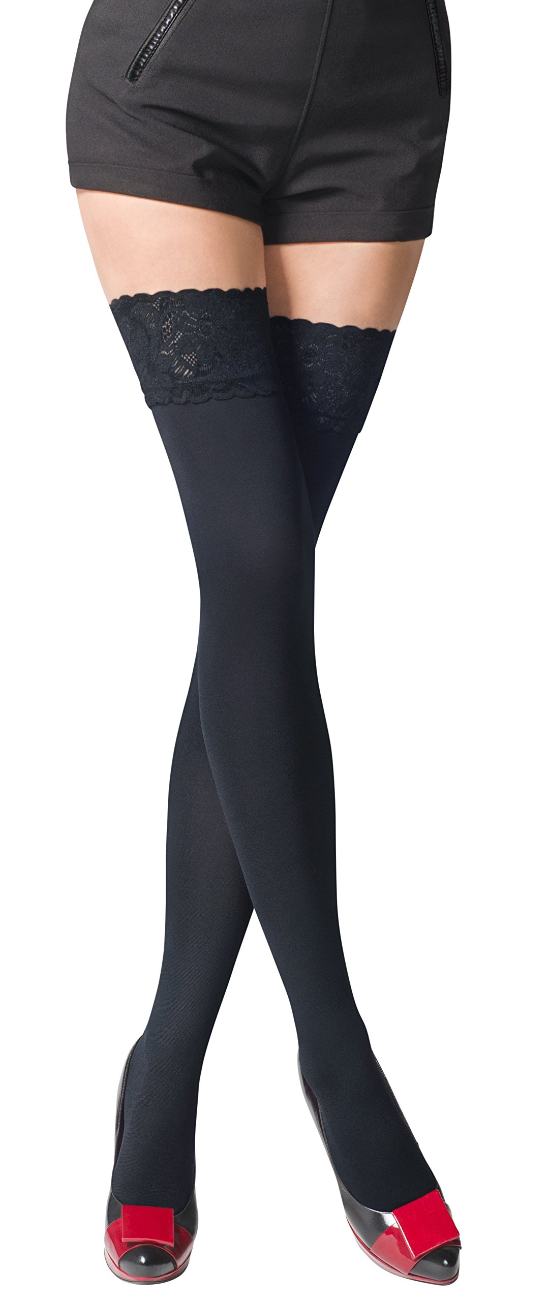 Romartex Opaque 80 Denier Microfibre Hold Ups Stockings, M, graphit