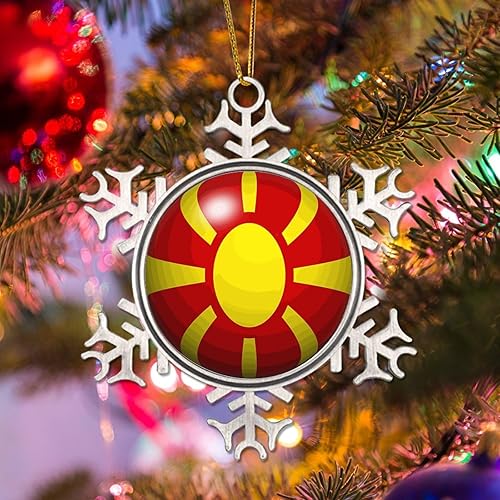 Vista 130 de Bandera de Kenia, adornos colgantes para árbol de Navidad, copo de nieve nacional, adorno de metal, recuerdo de Navidad, regalo de Kenia, decoración