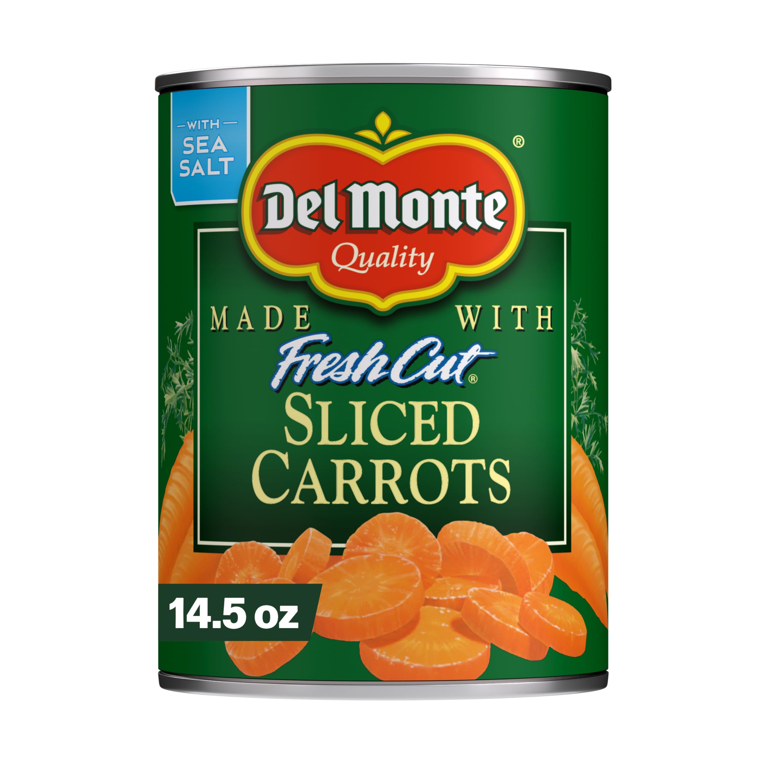 Del Monte Fresh Cut Sliced Carrots 14.5 oz. Can, Canned Vegetables (Pack of 6)