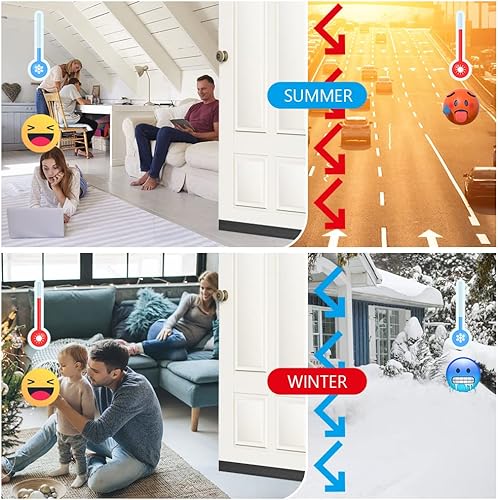 Miniatura 8 de Ainiv Tapón de Corriente de Aire para Puerta Sello Bajo la Puerta, 2" de Ancho x 39" Cortable Sello de Puerta Insonorizado, Burlete Adhesivo Bajo la