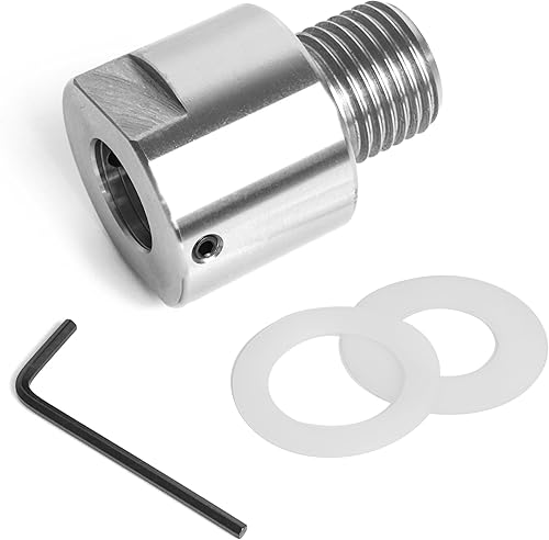 Miniatura 7 de BMWOOD Adaptador de rosca macho de 1-14" x 8TPI 8TPI hembra a 1" x 8TPI, adaptador de husillo de cabezal de torno para carpintería con dos arandelas