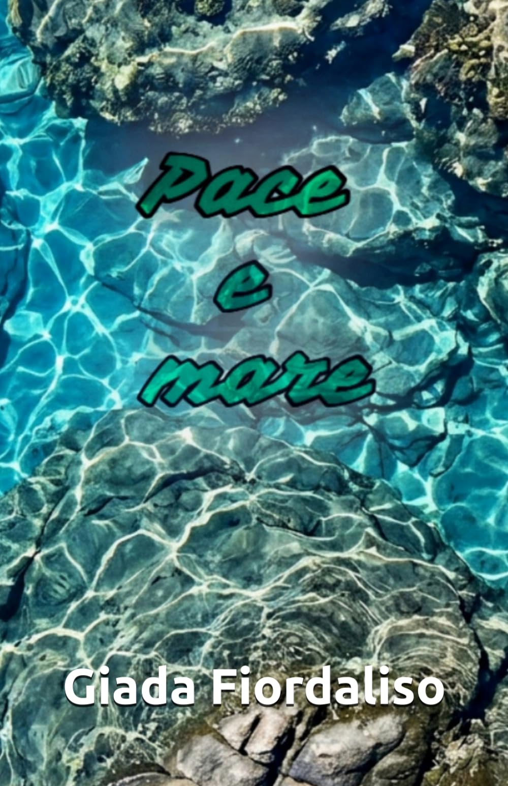 Pace e mare -Agenda rilassante e motivazionale- copertina con acqua di mare e interni a colori con illustrazioni a tema mare sullo sfondo di ogni pagina