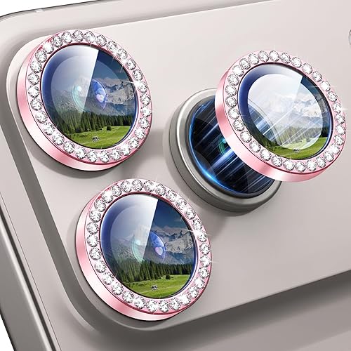 Miniatura 117 de Xfilm Protector de lente de cámara Bling para iPhone 14 Pro/14 Pro Max, dureza 9H a prueba de rayones, protector de anillo individual de metal