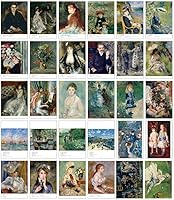 HOSTEESSCHOICE 30 Pierre Auguste Renoir Art Postcards - Famous Paintings Variety Pack, 4x6 Inches for Greetings & Wall Decor