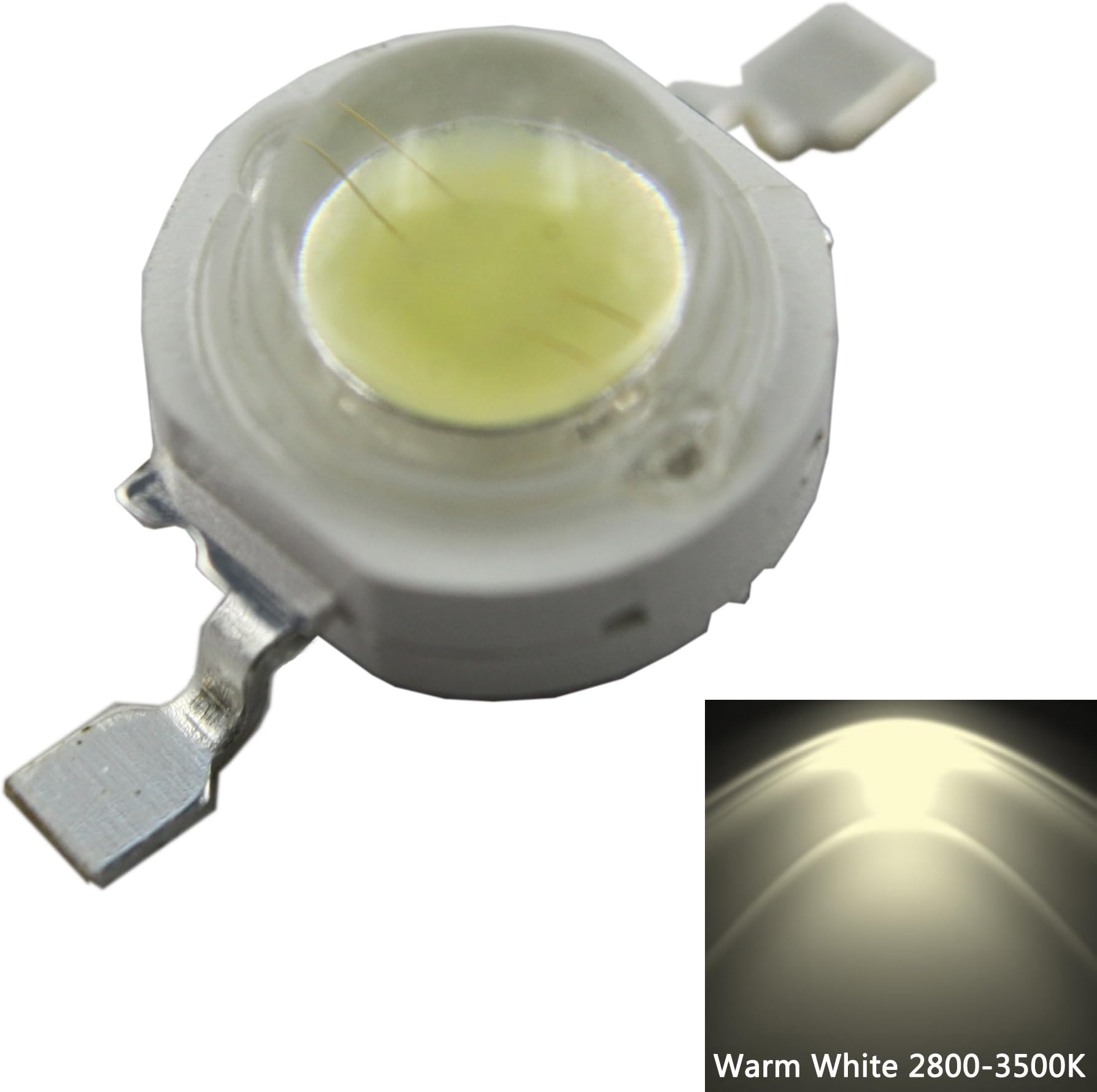 20pcs 1w High power Led Beads Warm White/Pure White/Cool white 80-90LM 350mA for Led Bulbs Lamps (Warm White)