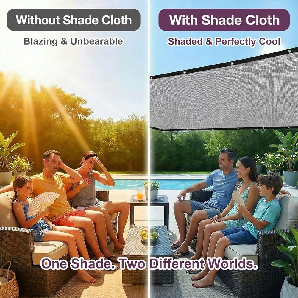 Aluminiowa tkanina zacieniająca, 95% siatka przeciwsłoneczna z przelotkami, na patio, do ogrodu, pergoli, basenów, osłony samochodu, dla zwierząt domowych, uprawy roślin, do użytku na zewnątrz