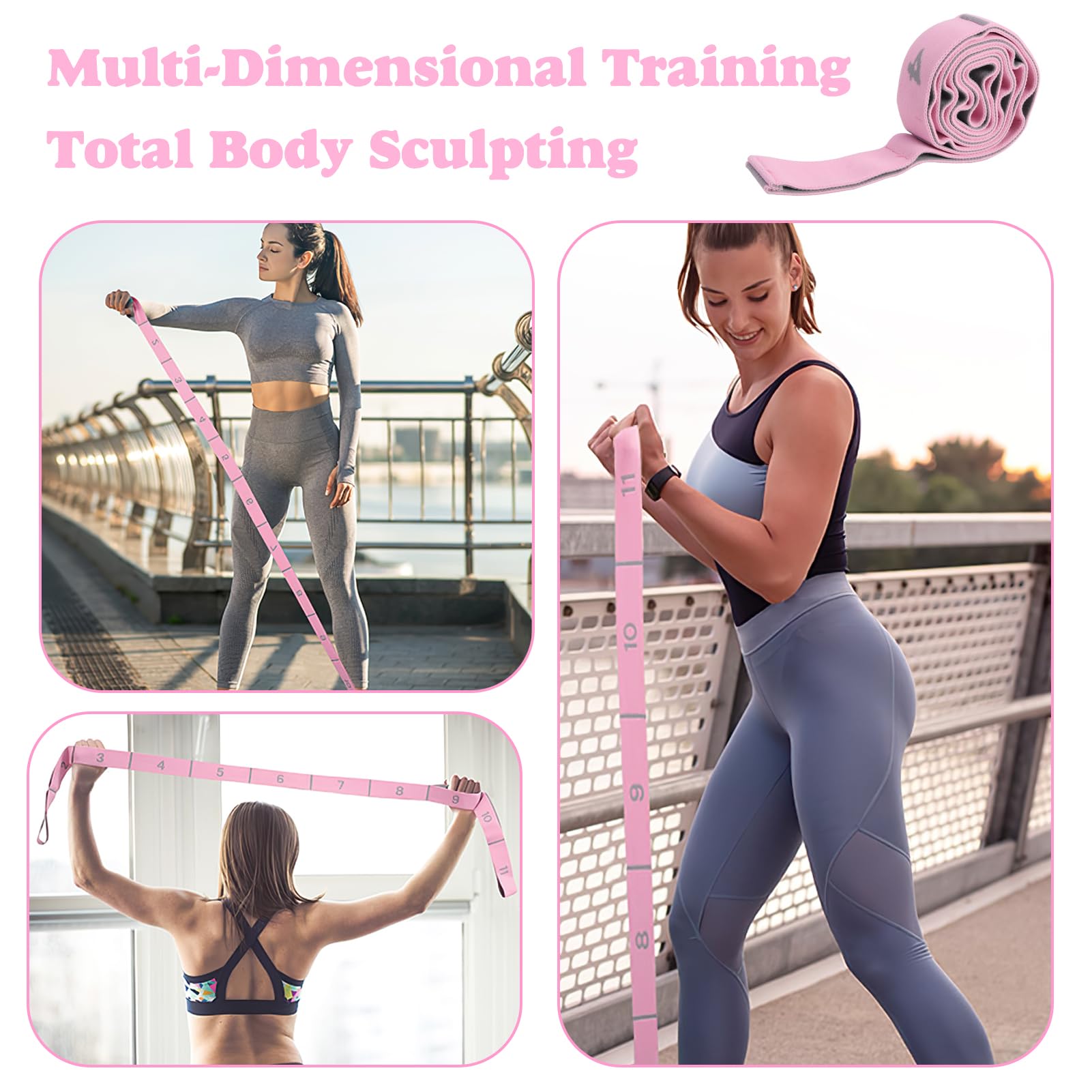 Fascia Elastica Yoga E Fitness - 125 Cm, 11 Livelli Intensità, Per Pilates E Allenamento - Foto 6