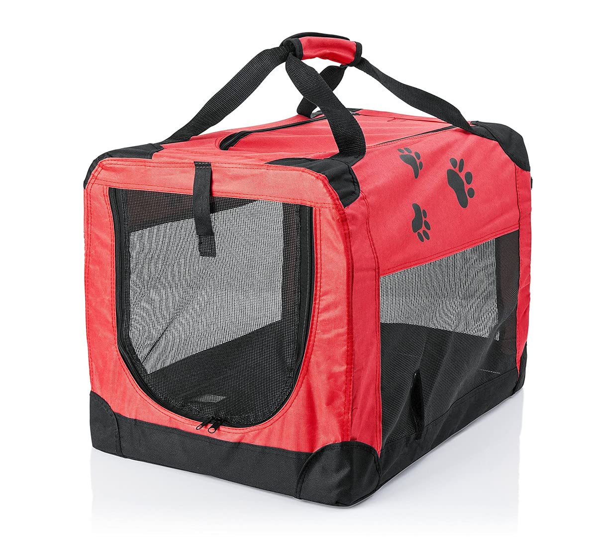 Unbekannt TRI Tragetasche, Reisebett Hunde & Katzen, Transportbox, Campingbox Tiere, Tiertransport Transporttasche zusammenfaltbar, rot, Polyester, 41 x 58 x 42 cm