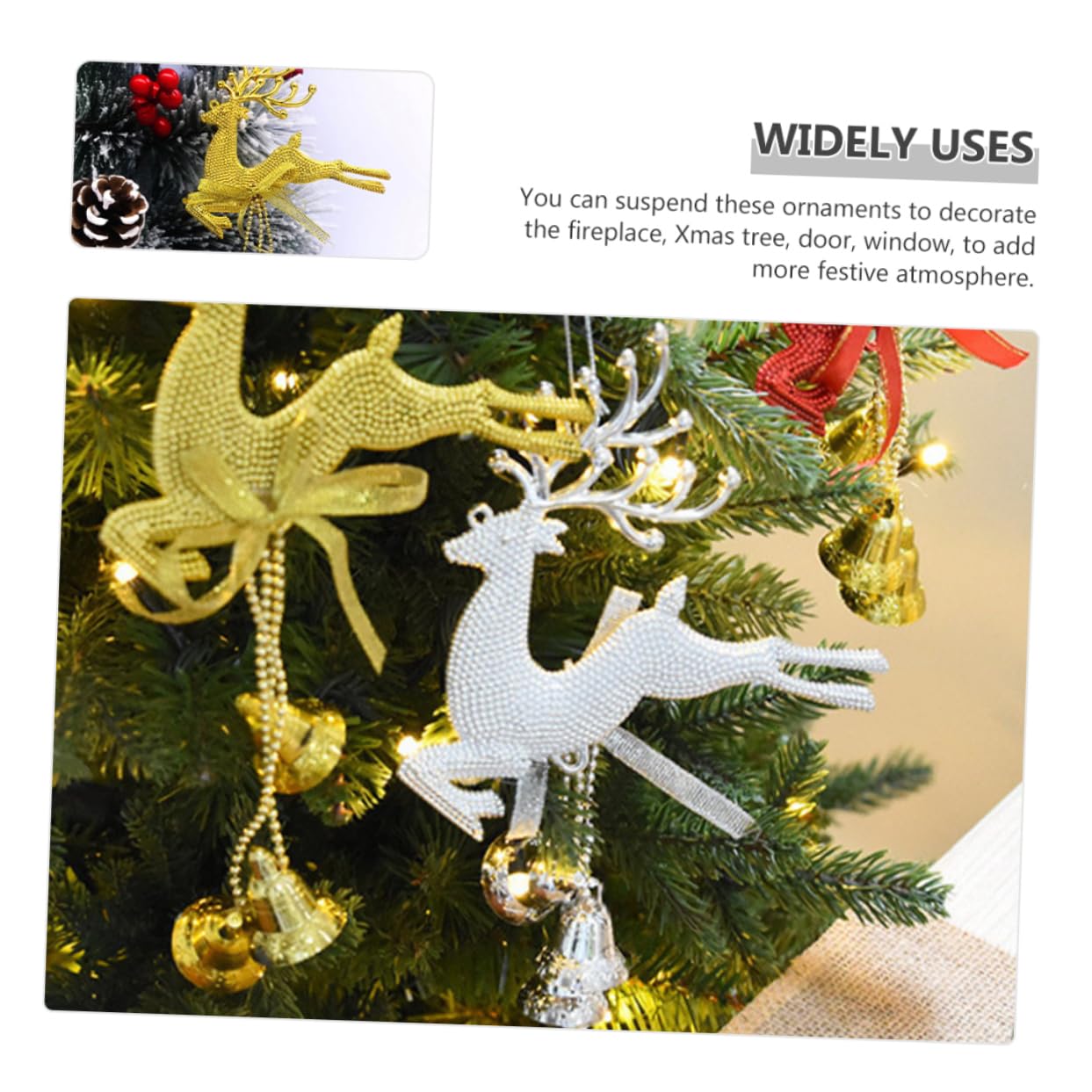 PRETYZOOM 3 Set Di Decorazioni Per Lalbero Di Natale Ornamenti in Feltro A Forma Di Renna Decorazioni Da Appendere Allalbero Di Natale Pendenti A Forma Di Renna Per Feste 6 Pezzi*3