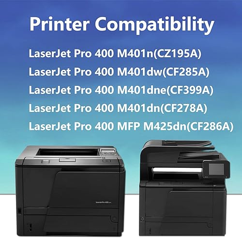 Miniatura 2 de Paquete de 2 (2 negros) 80X | Cartucho de tóner CF280X de alto rendimiento de repuesto para impresora HP Pro 400 M401n M401dw M401dne M401dn MFP