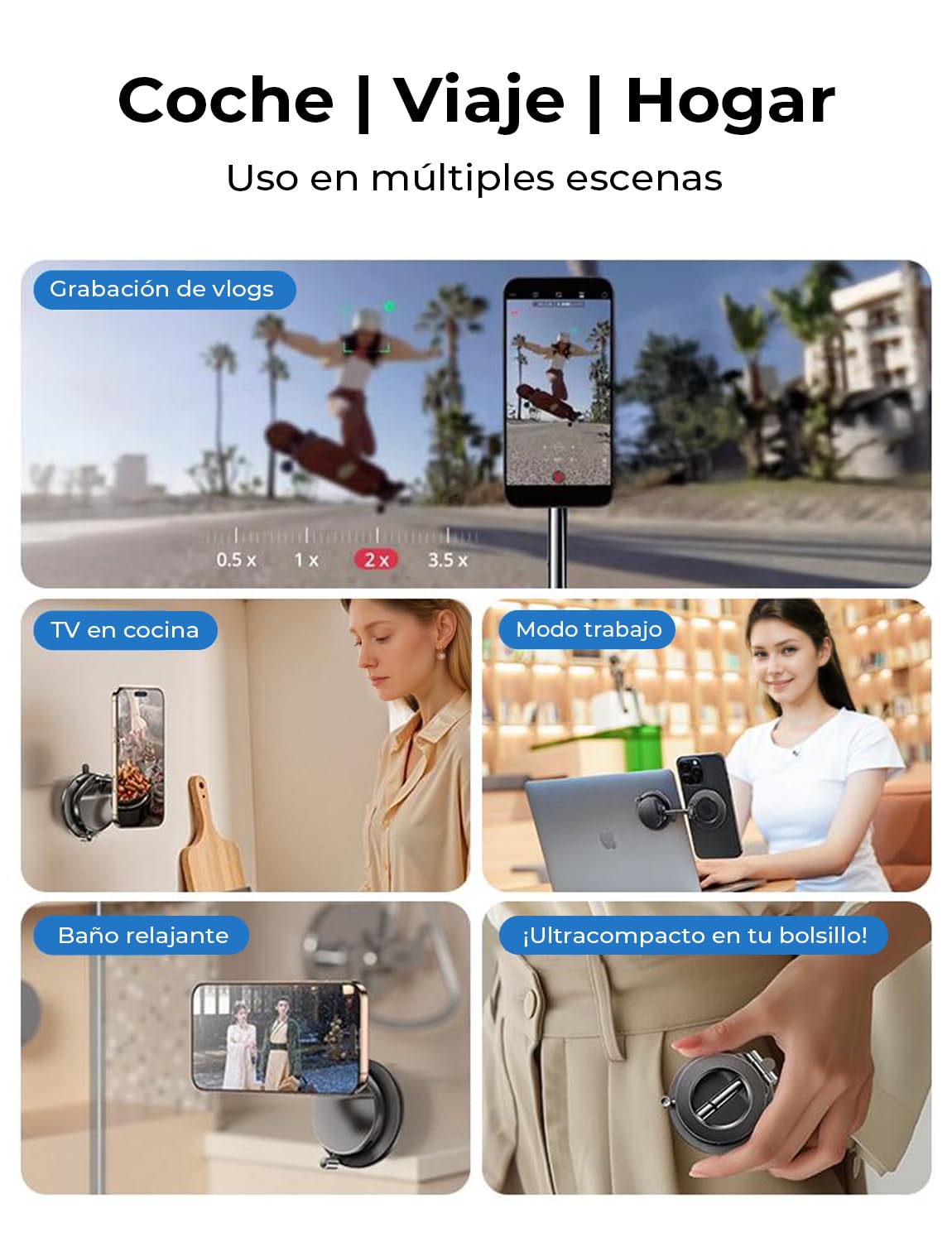 LISEN Soporte Móvil Coche Magsafe, [15+KG Vacío Ventosa & 20N Imán] Suporte Magnetico Telemovel Carro, Soporte Telefono Coche Magsafe Car Mount para iPhone 16 Pro MAX 15 14 13 12 Negro