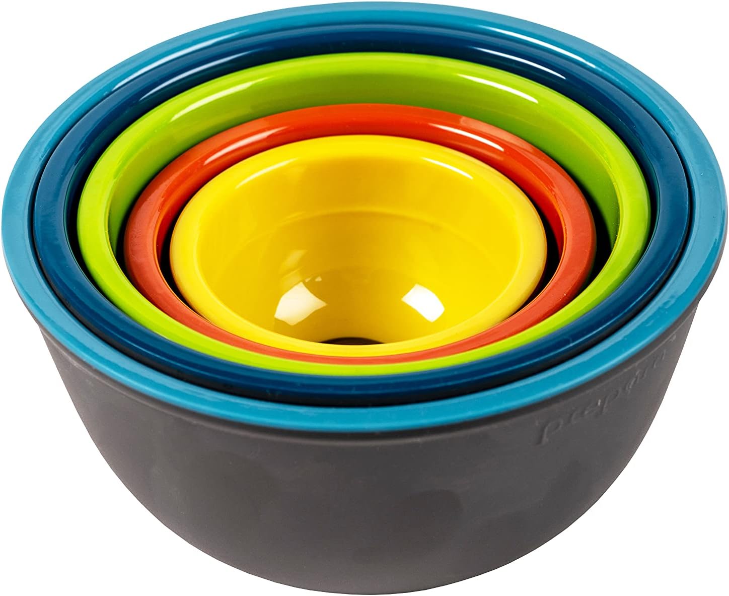 Prepara Two-Tone Melamine Pinch Bowl Set, Set of 5, Multi : Home & Kitchen
