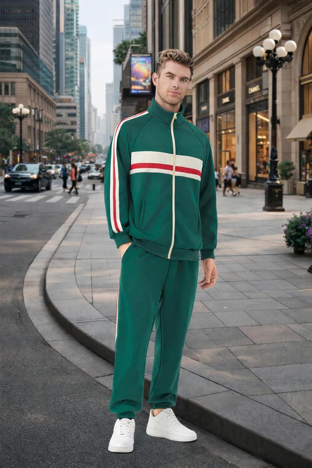 Mens Track Suit 2 Piece Long Sleeve Sweatsuit for Men Casual Full Zip Outfits Jogging Suit Jacket Pants Set - Image 5